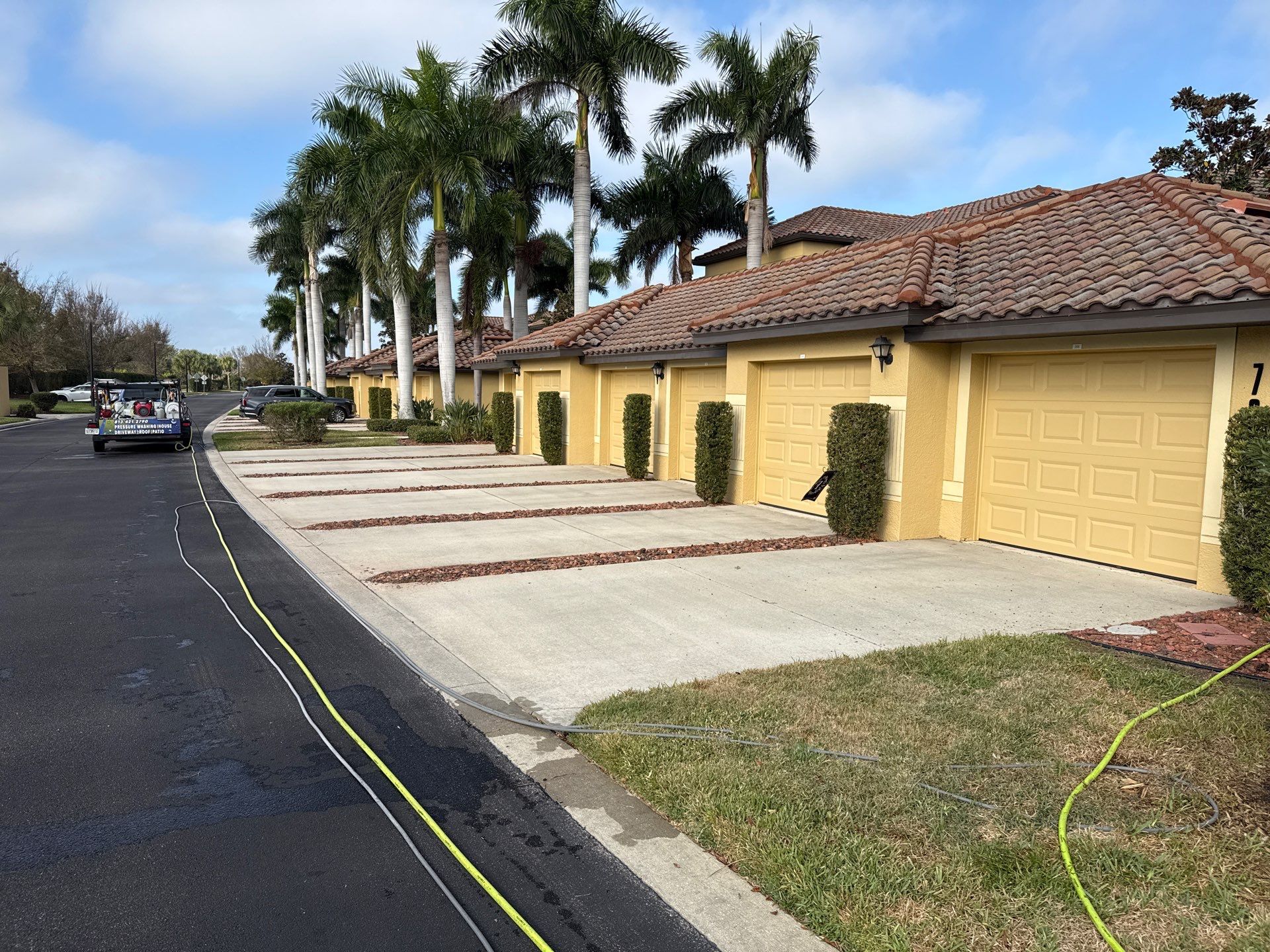 HOA Condo Concrete Driveway & Sidewalk Cleaning – River Strand Community, Bradenton, FL by Sunshine AquaWash