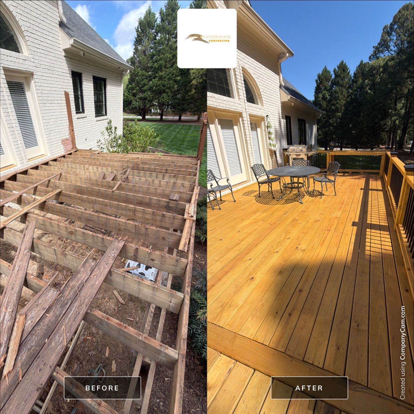 Deck Stain, Round Balusters & Screened Porch Transformation by Billy Weatherspoon Contractor