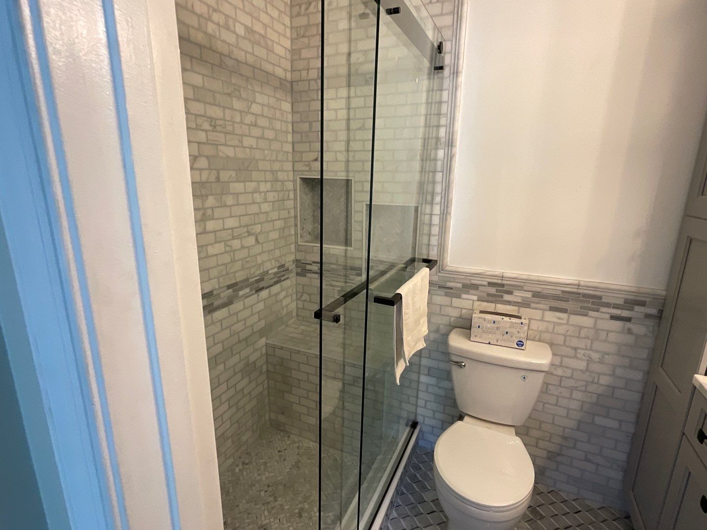 Bathroom Remodel using Two new bathroom design and new floors by Alpha Design Services