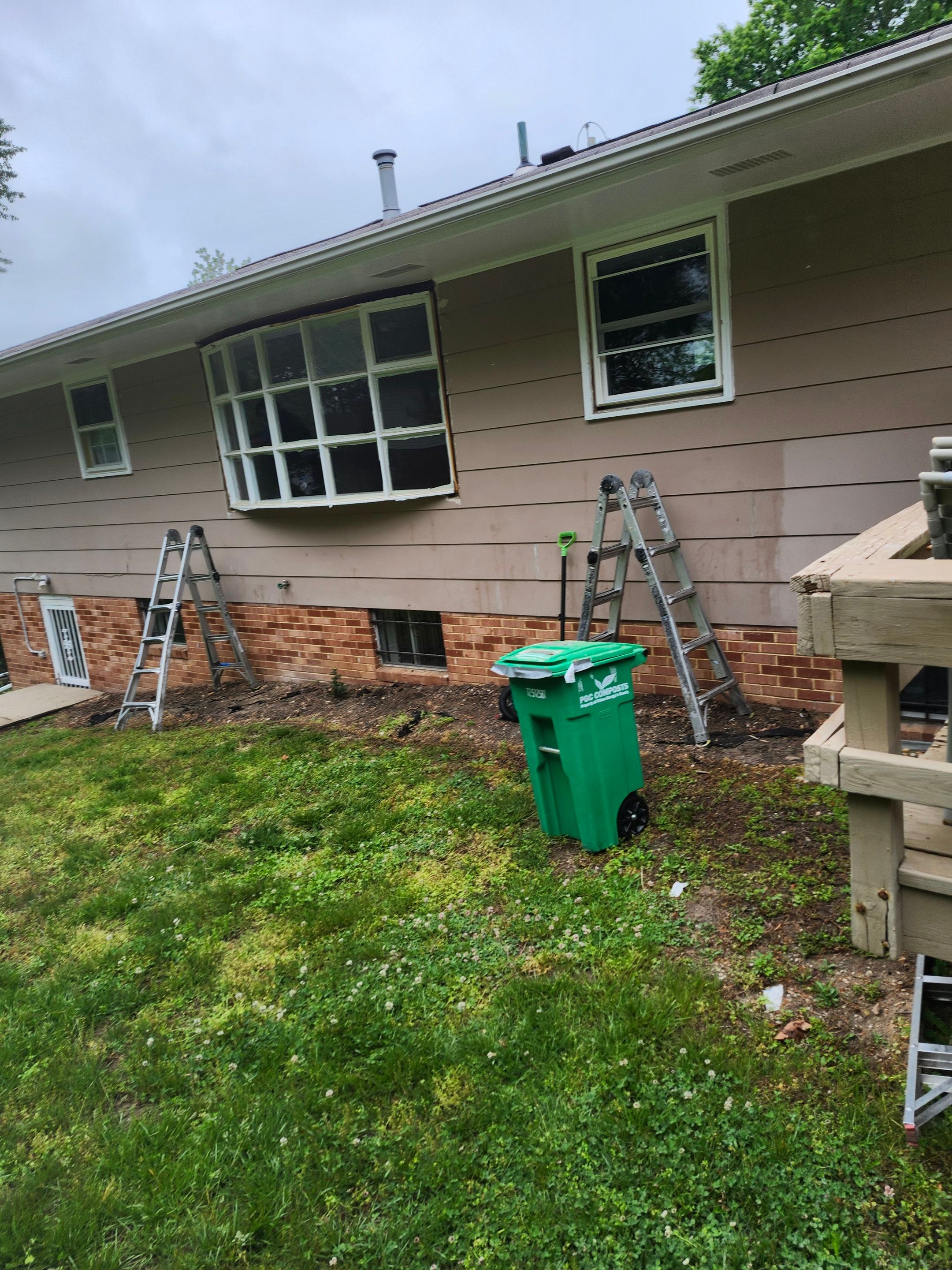 Bow window replacement with flat window by Window Depot of Annapolis