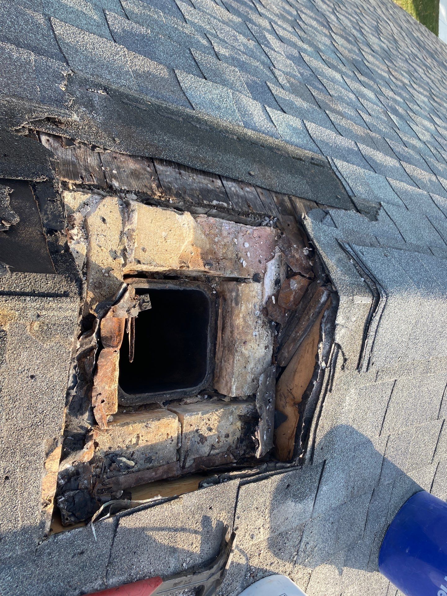 Roof Repair After Chimney Removal by Gellings Roofing & Siding