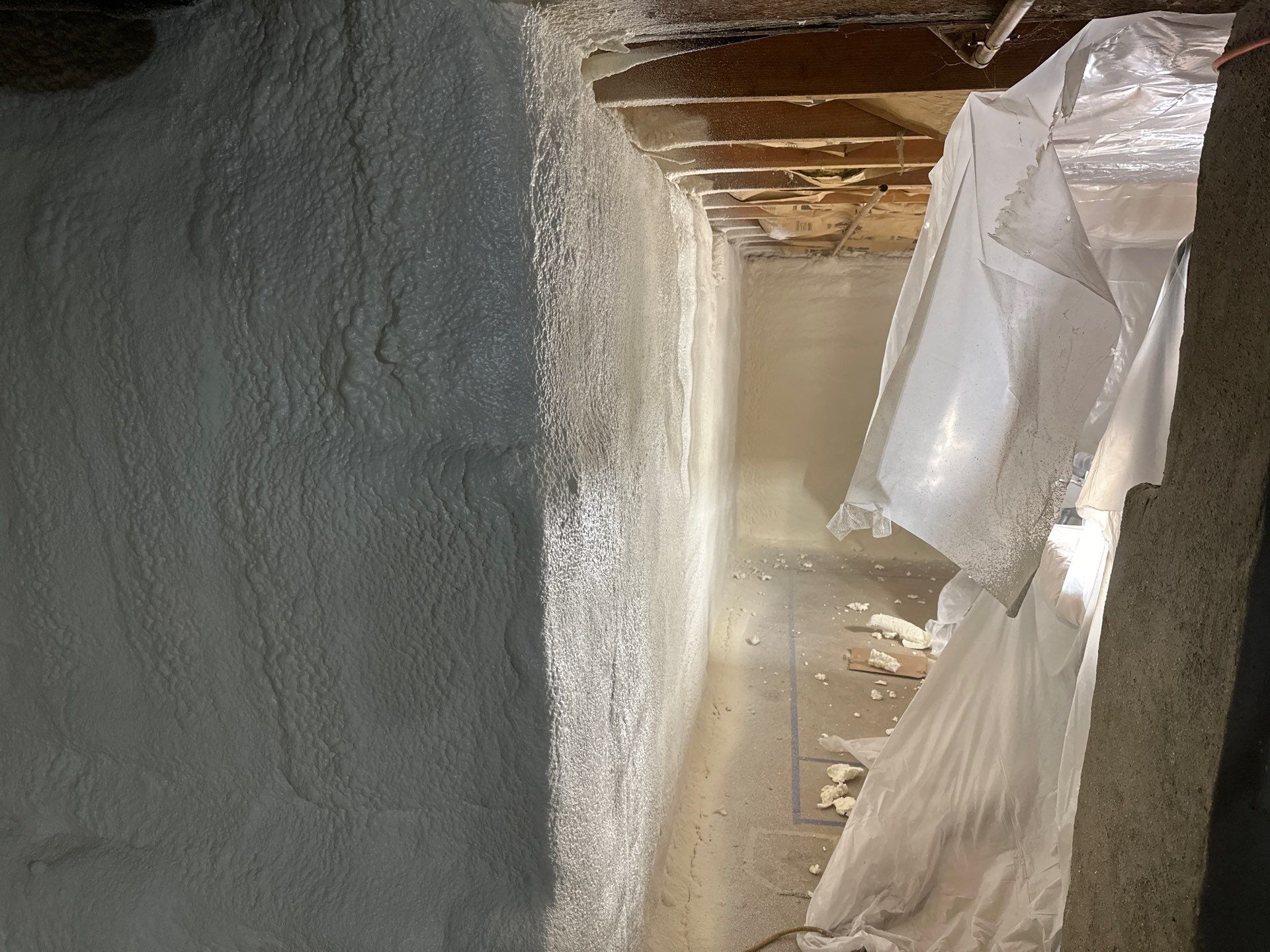 Basement Exterior Walls using Closed Cell Spray Foam by NYS Foam & Energy