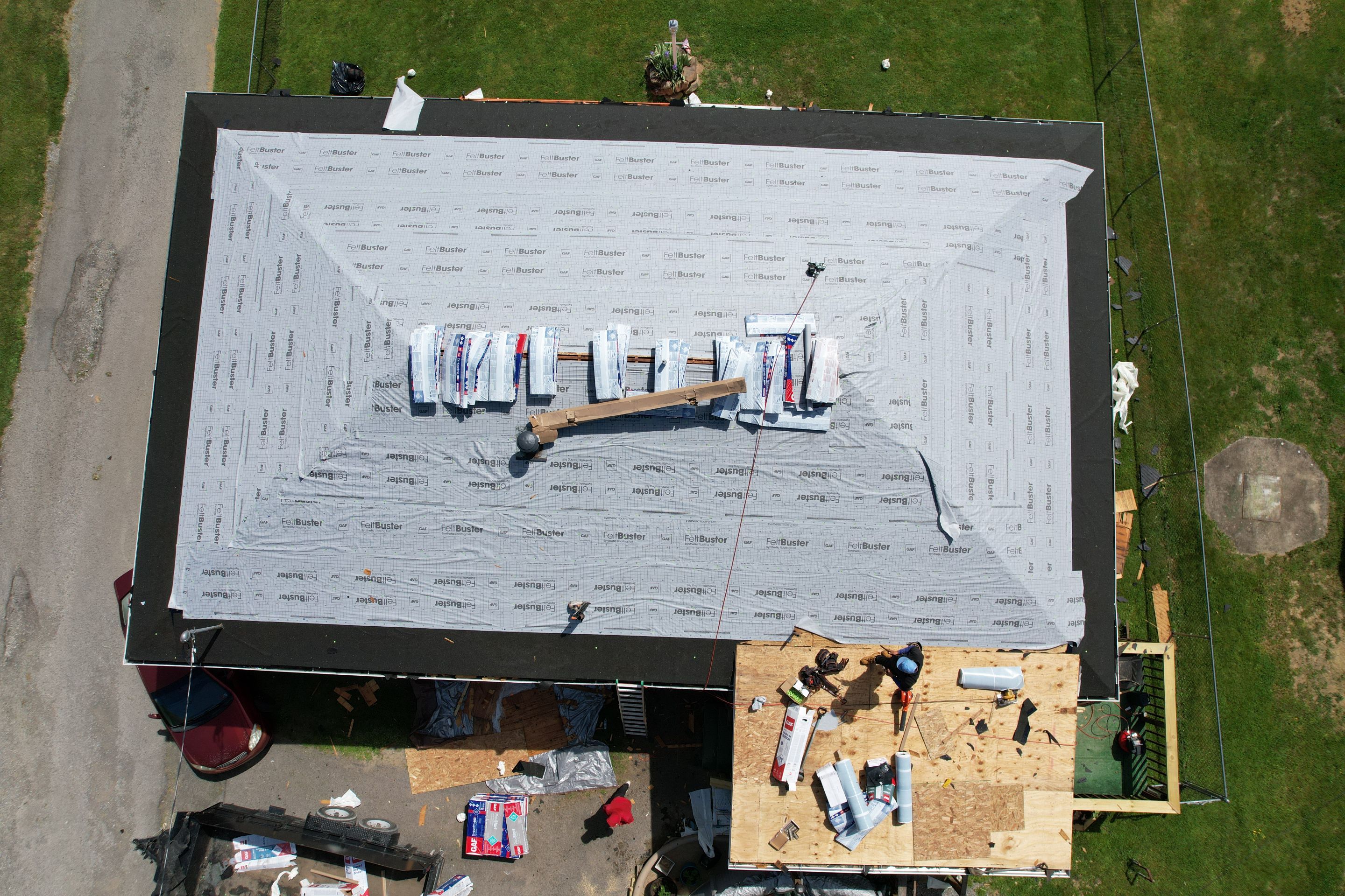 Residential Roofing Installation using GAF Timberline HDZ Charcoal by Rainstoppers Roofing