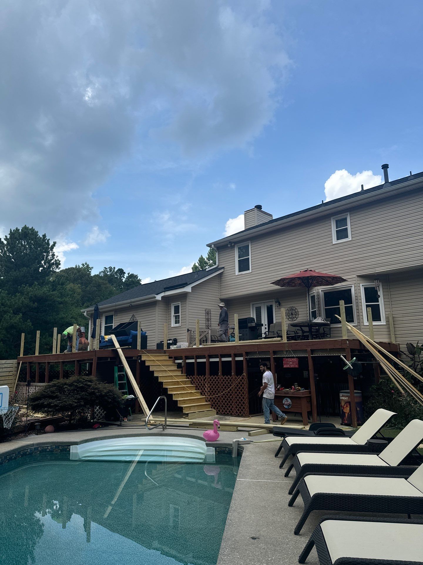 Elevated Deck Construction and Front Porch Renovation in Powder Springs by Swift Home Renovations