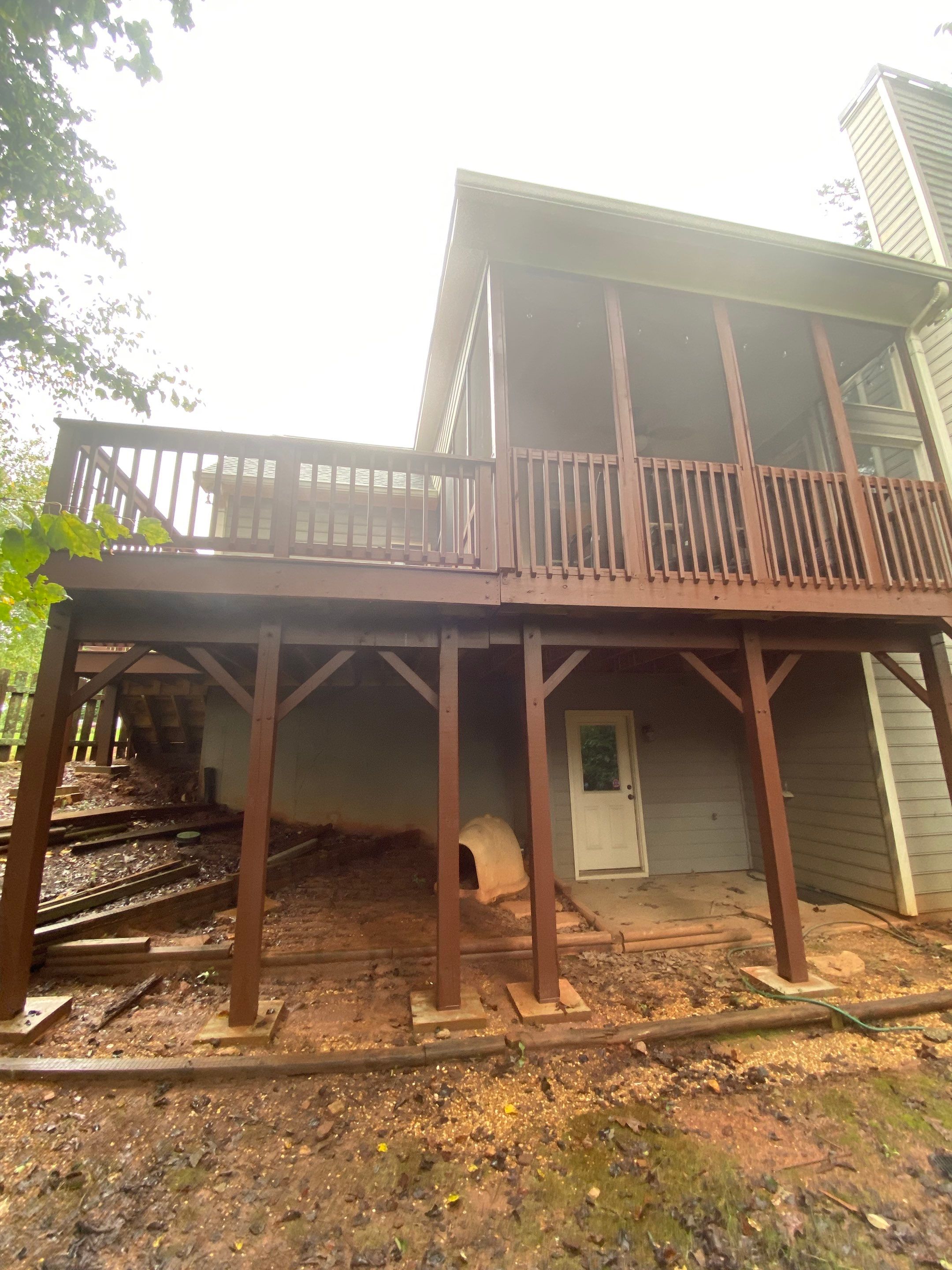 Wood Deck and Screened-In Porch Staining in Woodstock by Swift Home Renovations