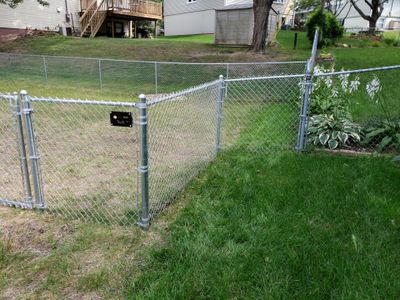 Galvanized Chain Link Backyard Fence and Gate Installation in Cedar Falls