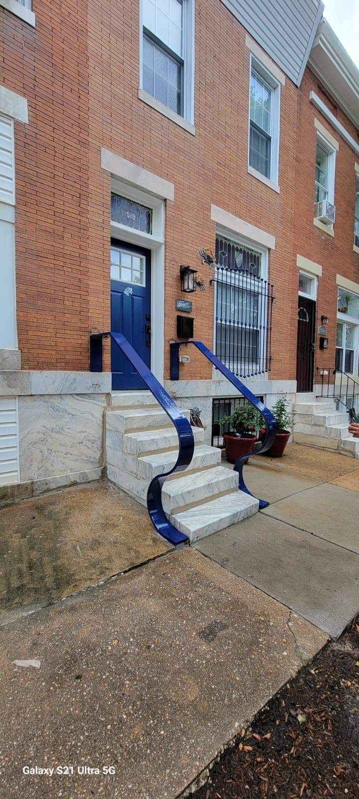 Custom "S" Shape Stair Handrails – Entryway Transformation – Baltimore, MD by Capitol Iron Works