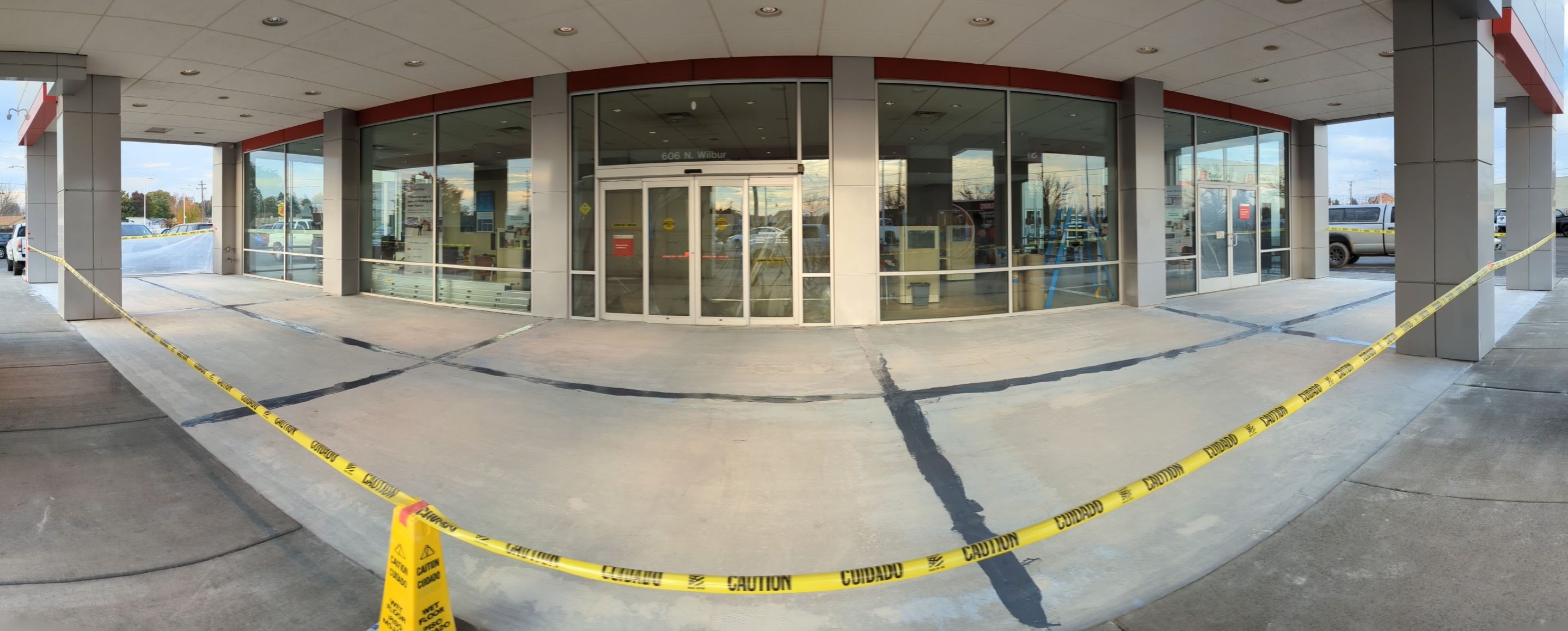 Commercial Floor Transformation using Domino w/ 5% Cherry Bomb Red  by Croc Coatings, LLC
