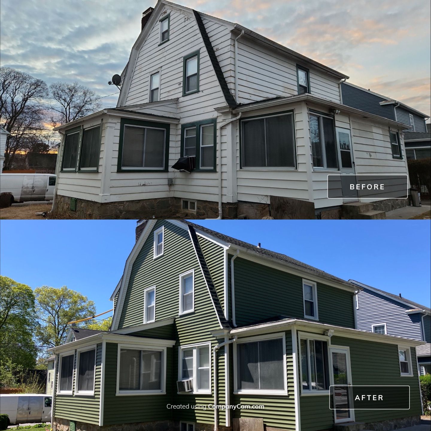 Siding revitalization with Cert Monogram D/4 x 12'6" clapboard, Olive Grove by DiGiorgi Roofing and Siding Inc