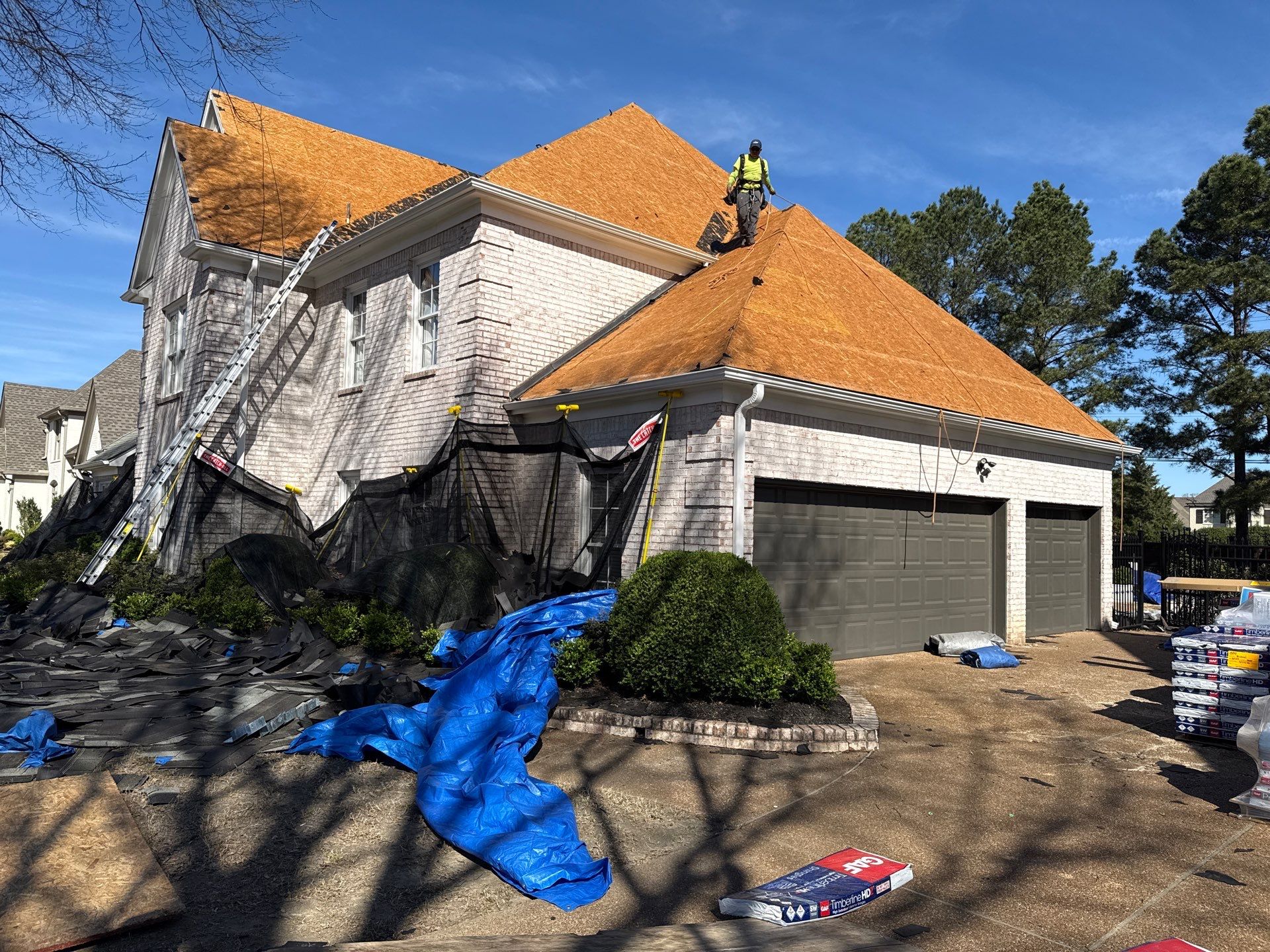 Germantown Roof Replacement Featuring GAF Timberline HDZ Shingles and New Gutter System in Germantown by Revival Roofing Services