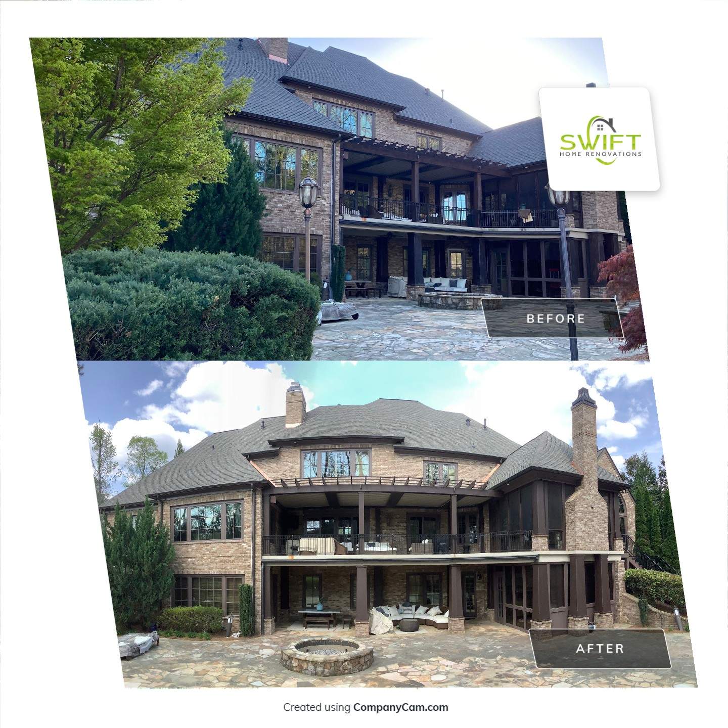 Exterior Painting and Trim Refresh for Large Brick Residence in Suwanee by Swift Home Renovations 