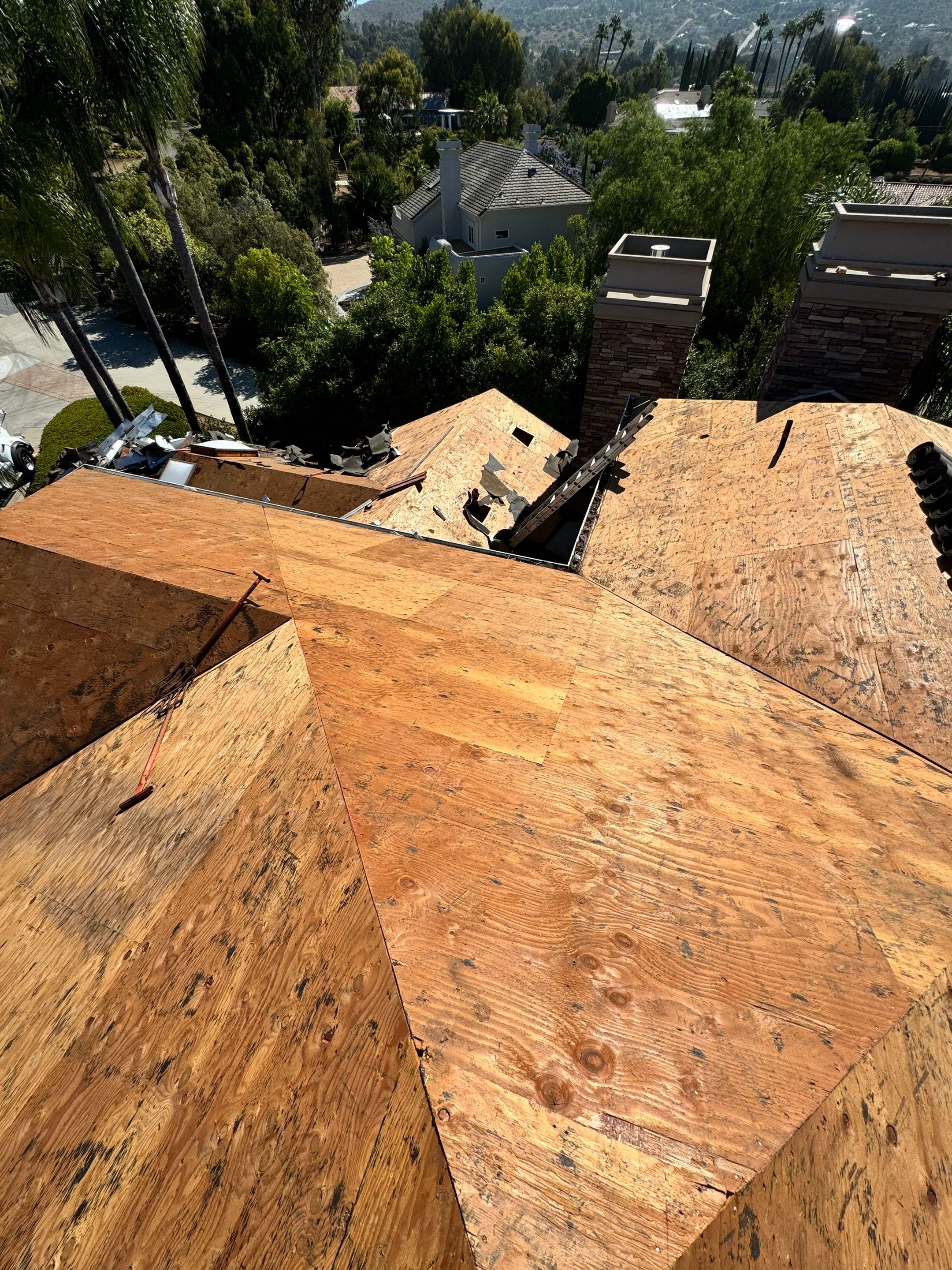 Full Roof Replacement Featuring Staggered Eagle Concrete Tiles in Poway by Reliable Roofing San Diego Inc.