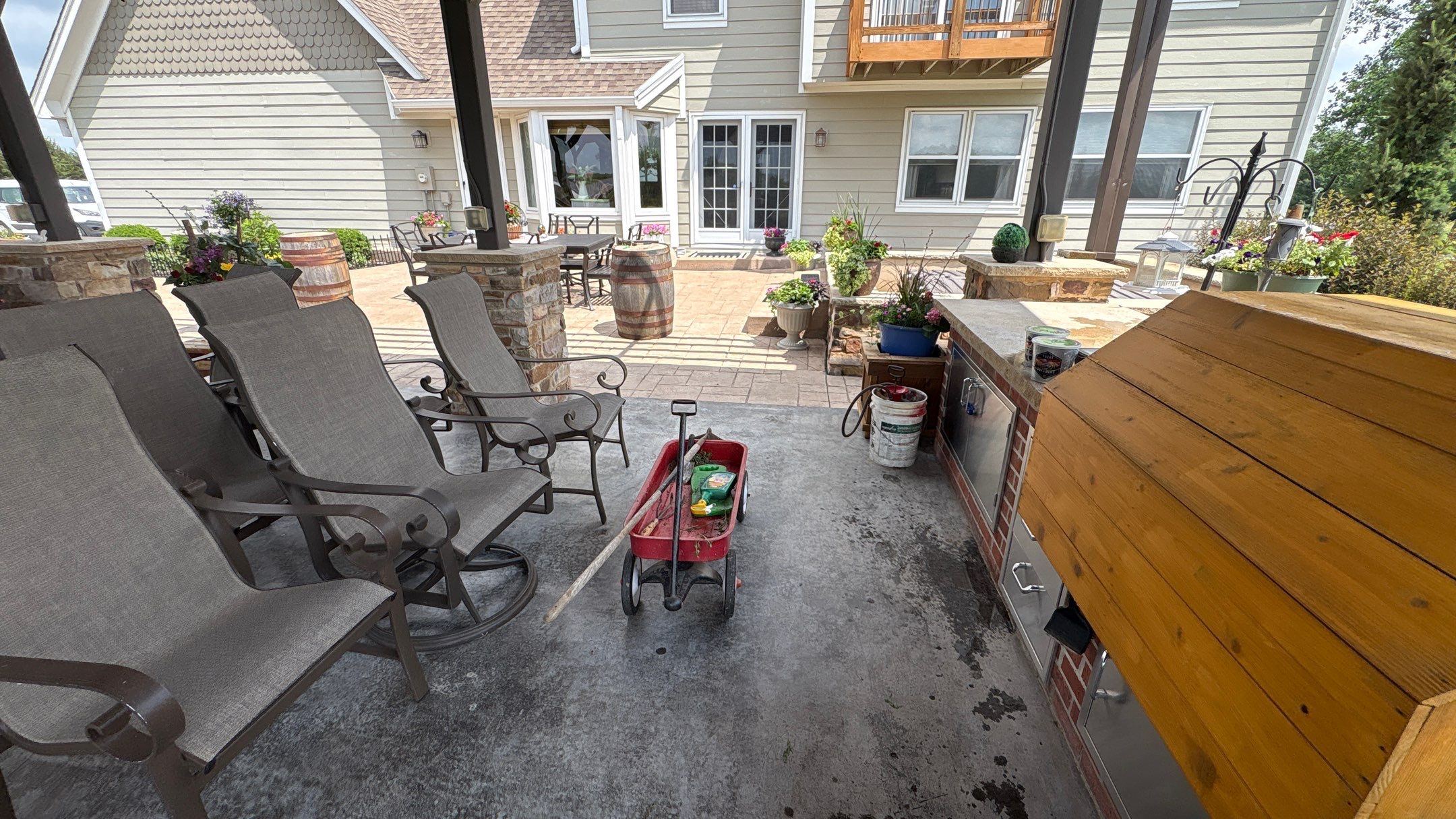 Custom Back Patio Resurface - Kearney, MO by Big Red Decorative Concrete, LLC