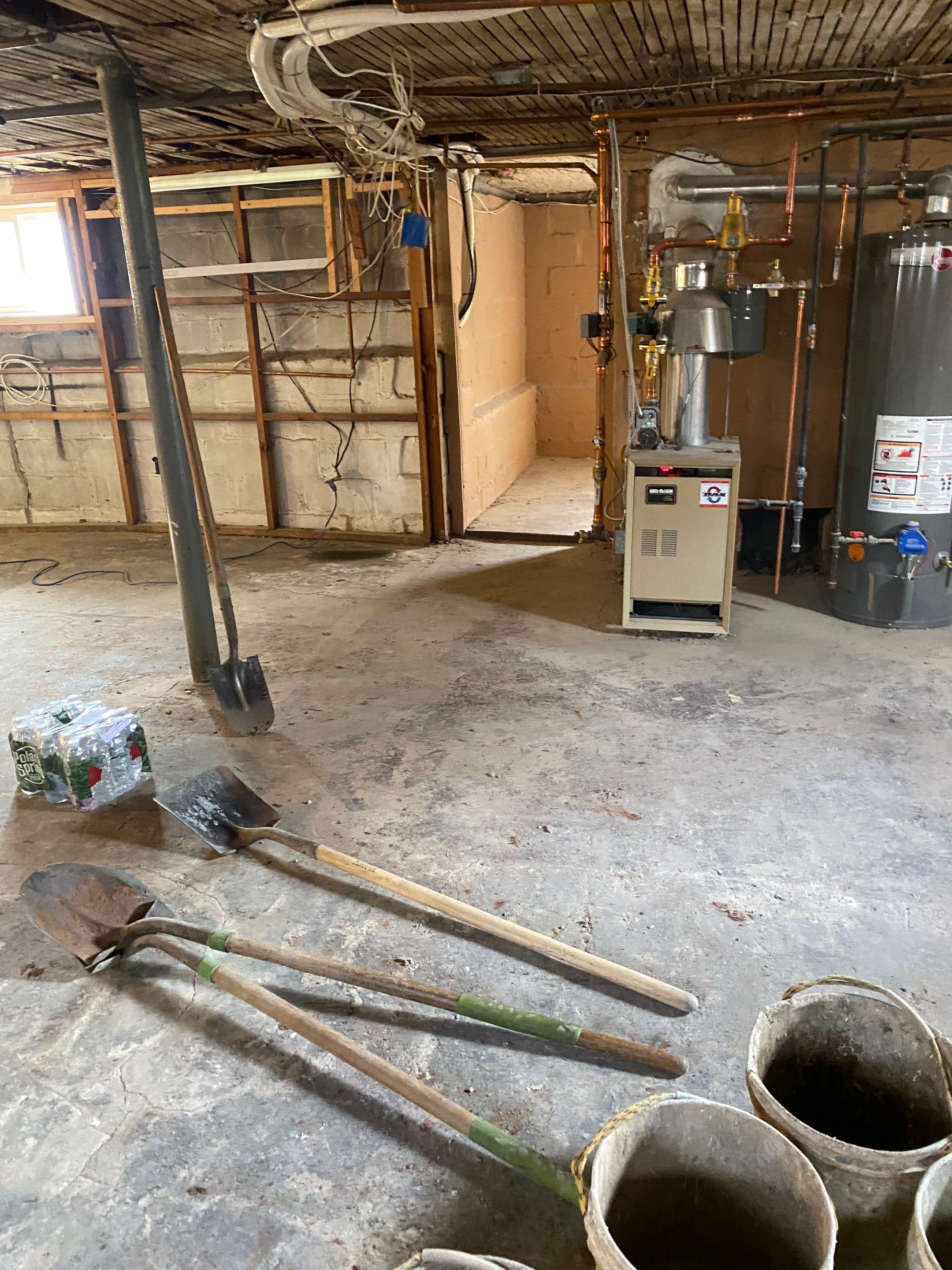 Interior French Drain, Lally Column Replacement & Concrete Floor Replacement in South Orange, NJ by Pure Service Pro, LLC