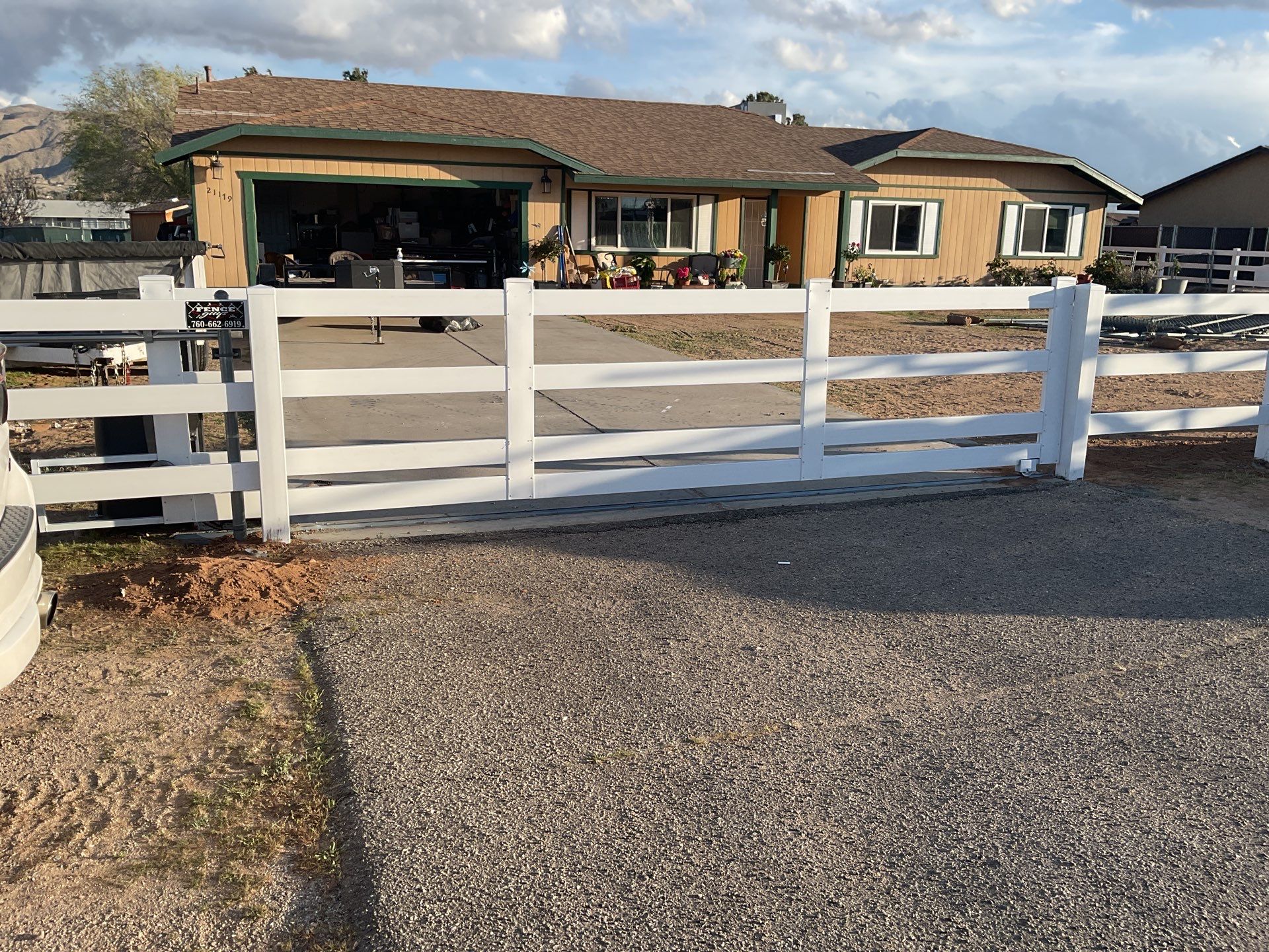 Fence Installation using Ranch Style Vinyl by Fence Guys Inc.