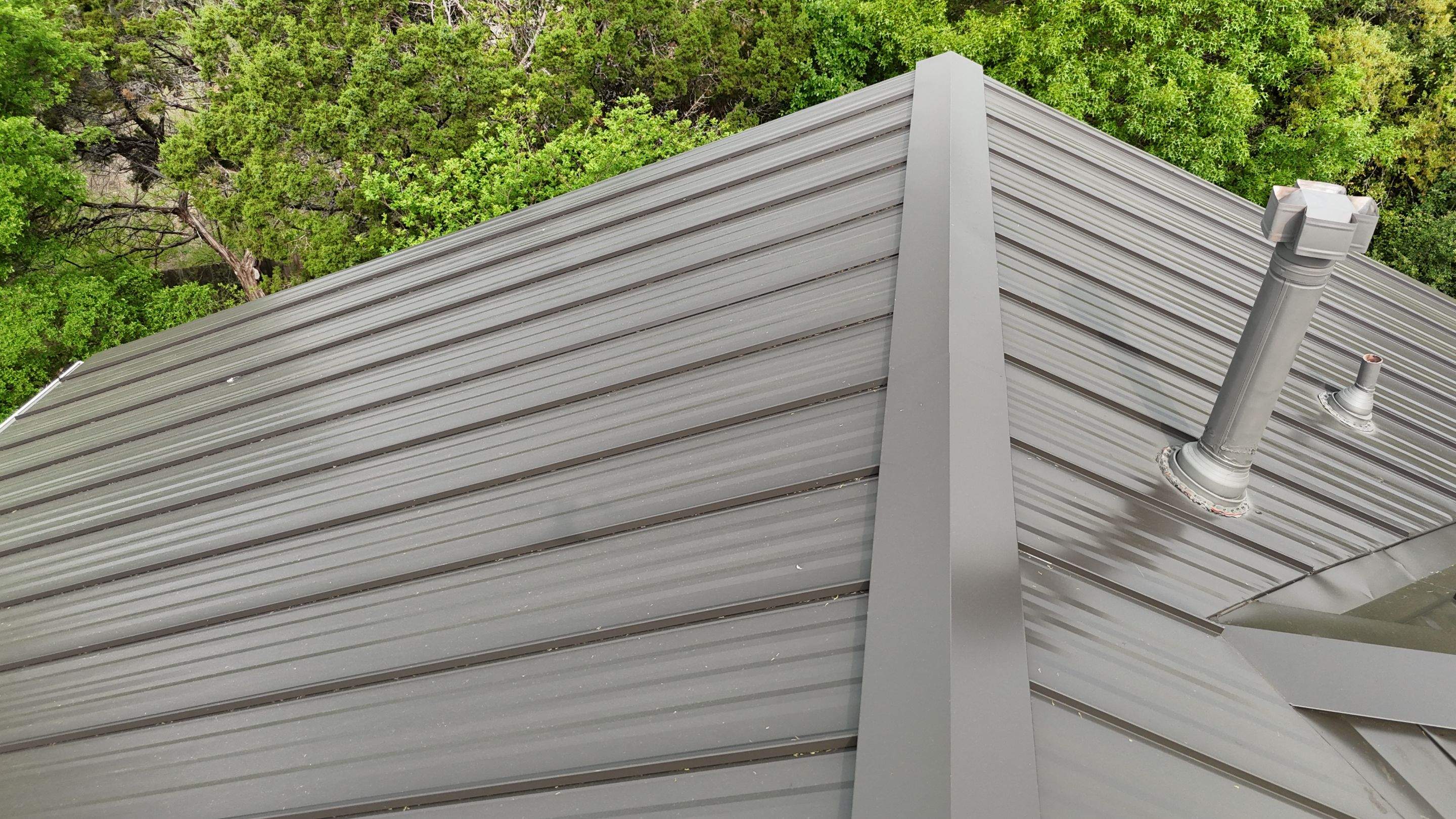 Dark Bronze - L&A Standing Seam with Striations by RoofsOnly.com
