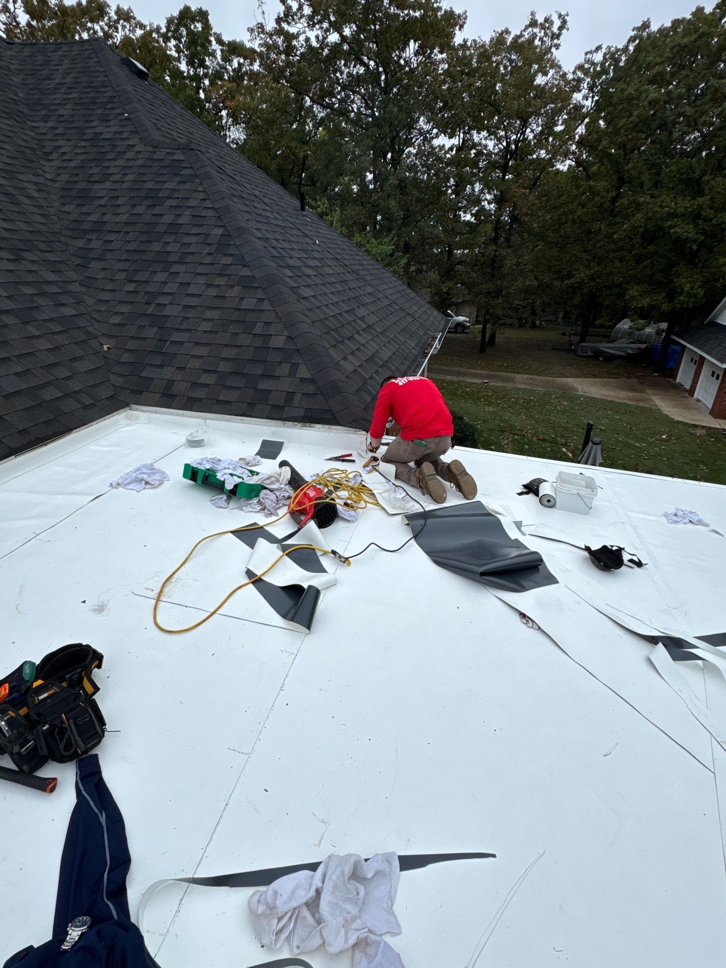 Residential Partial Roofing + Gutters & Downspouts Install  by Titan Commercial & Residential Roofing 