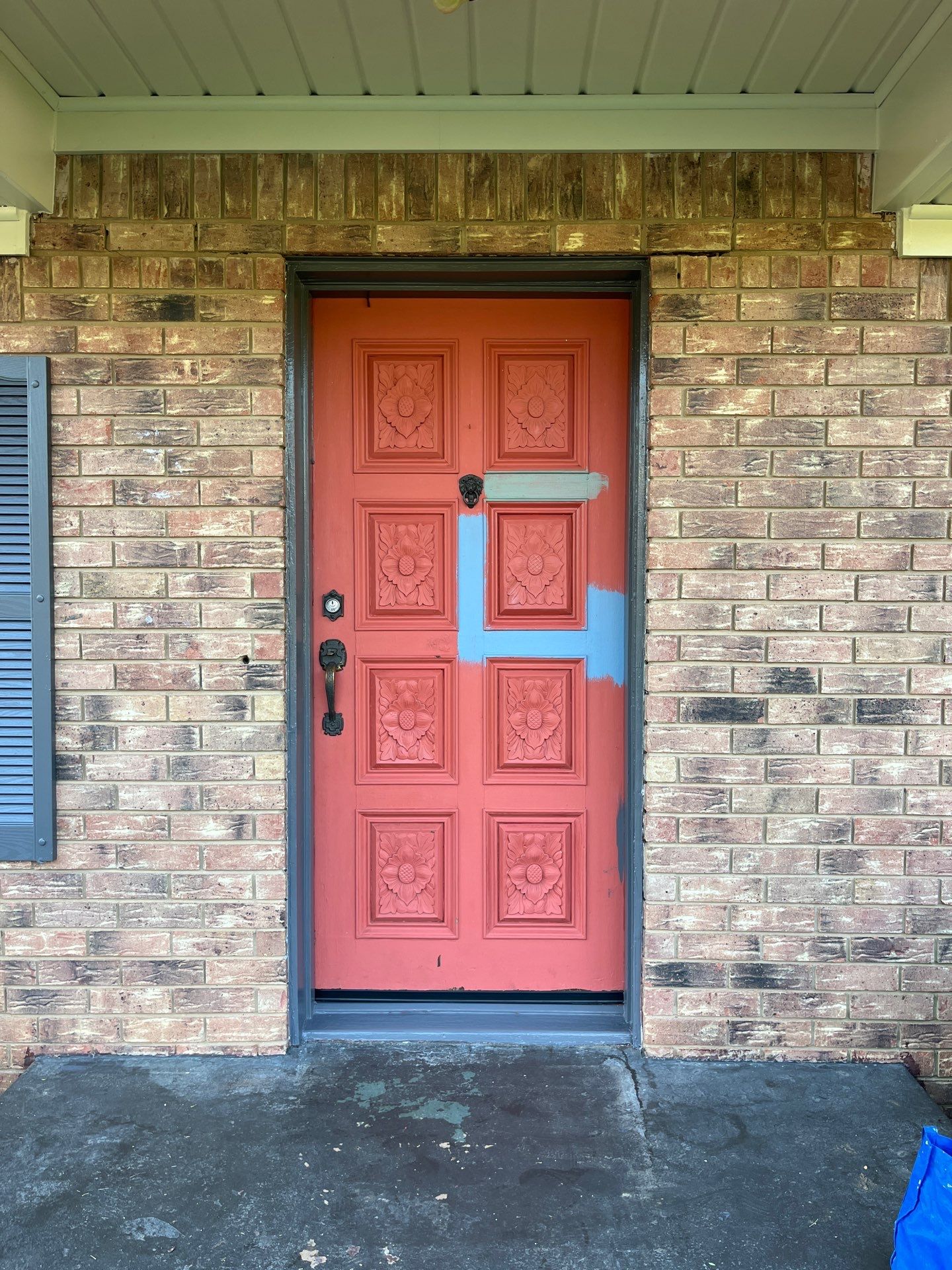 Exterior Painting in Arp, TX | Doors & Door Steps in Dark Gray by Quality Coats Painting