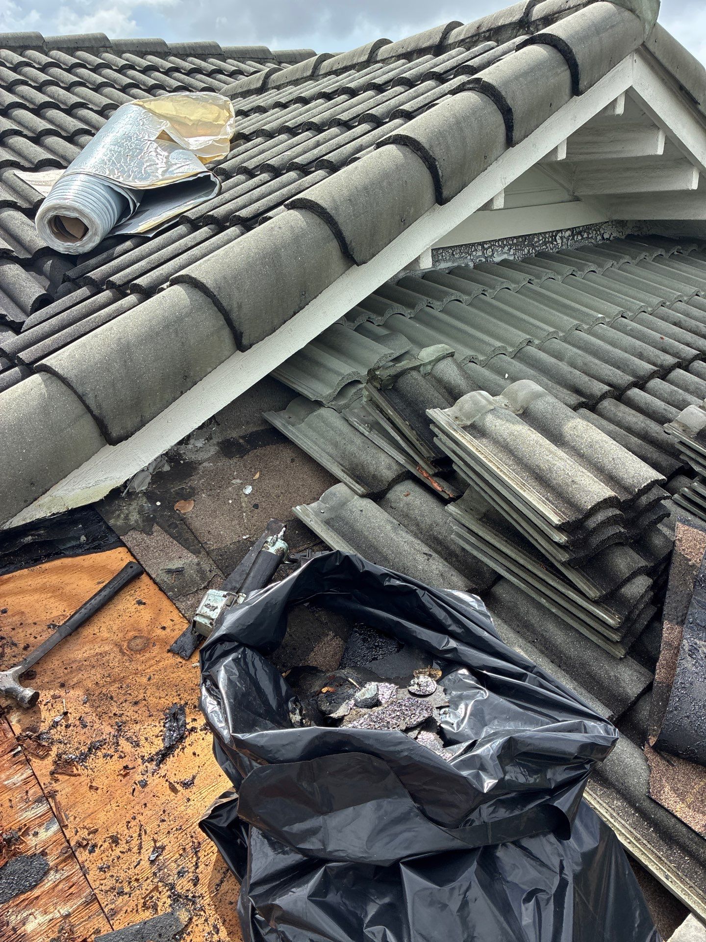 Concrete Tile Roof Leak Repair and Decking Replacement in Boca Raton by Aastro Roofing