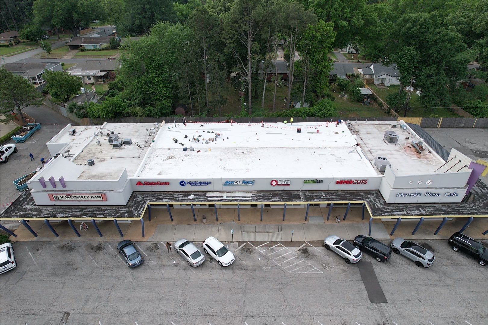 TPO Membrane Roof Replacement for Memphis Commercial Retail Center by Cool Roofs