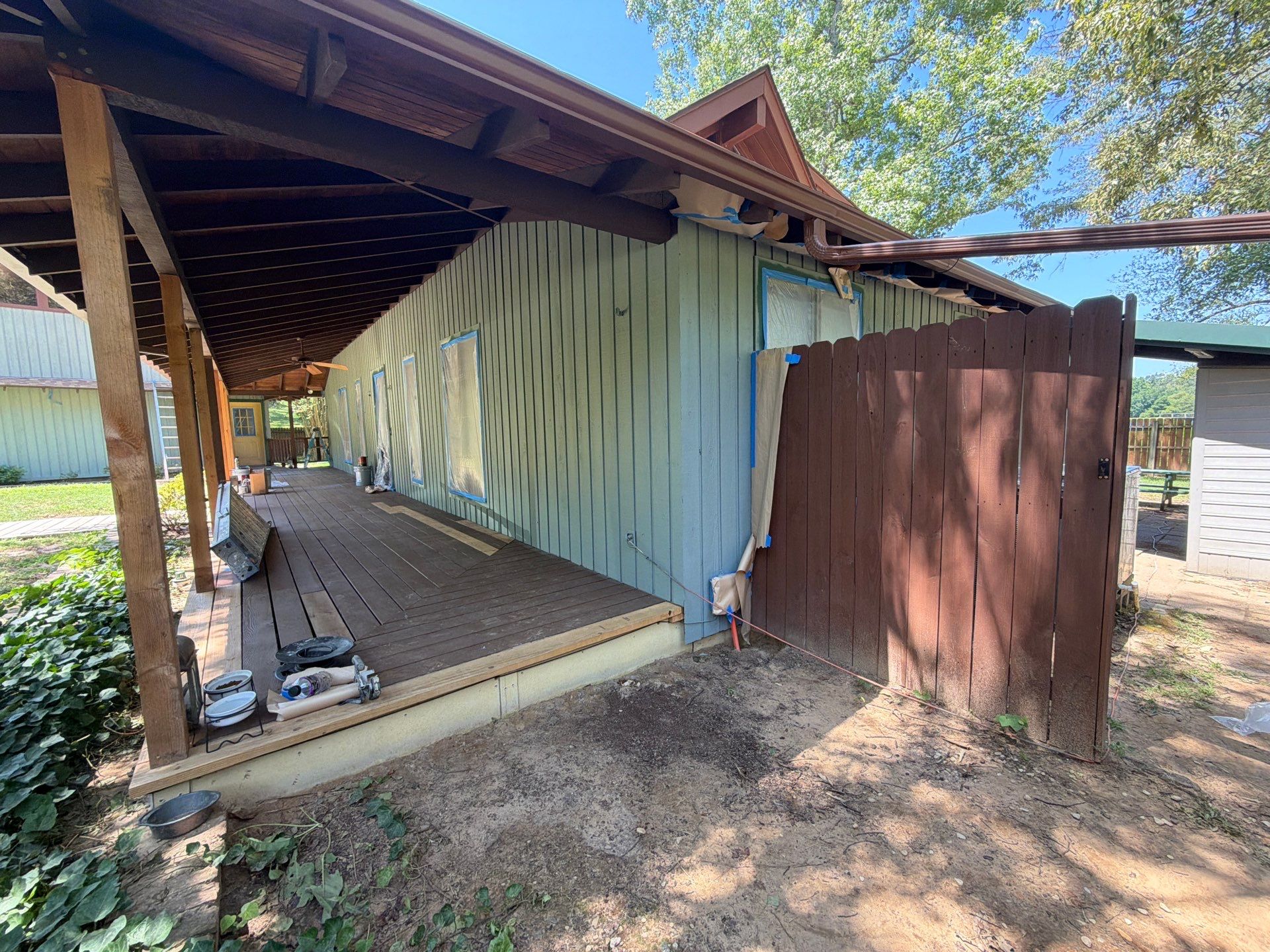 Careful Stain Work & Fresh Color on Unique Property Tyler, TX by Quality Coats Painting