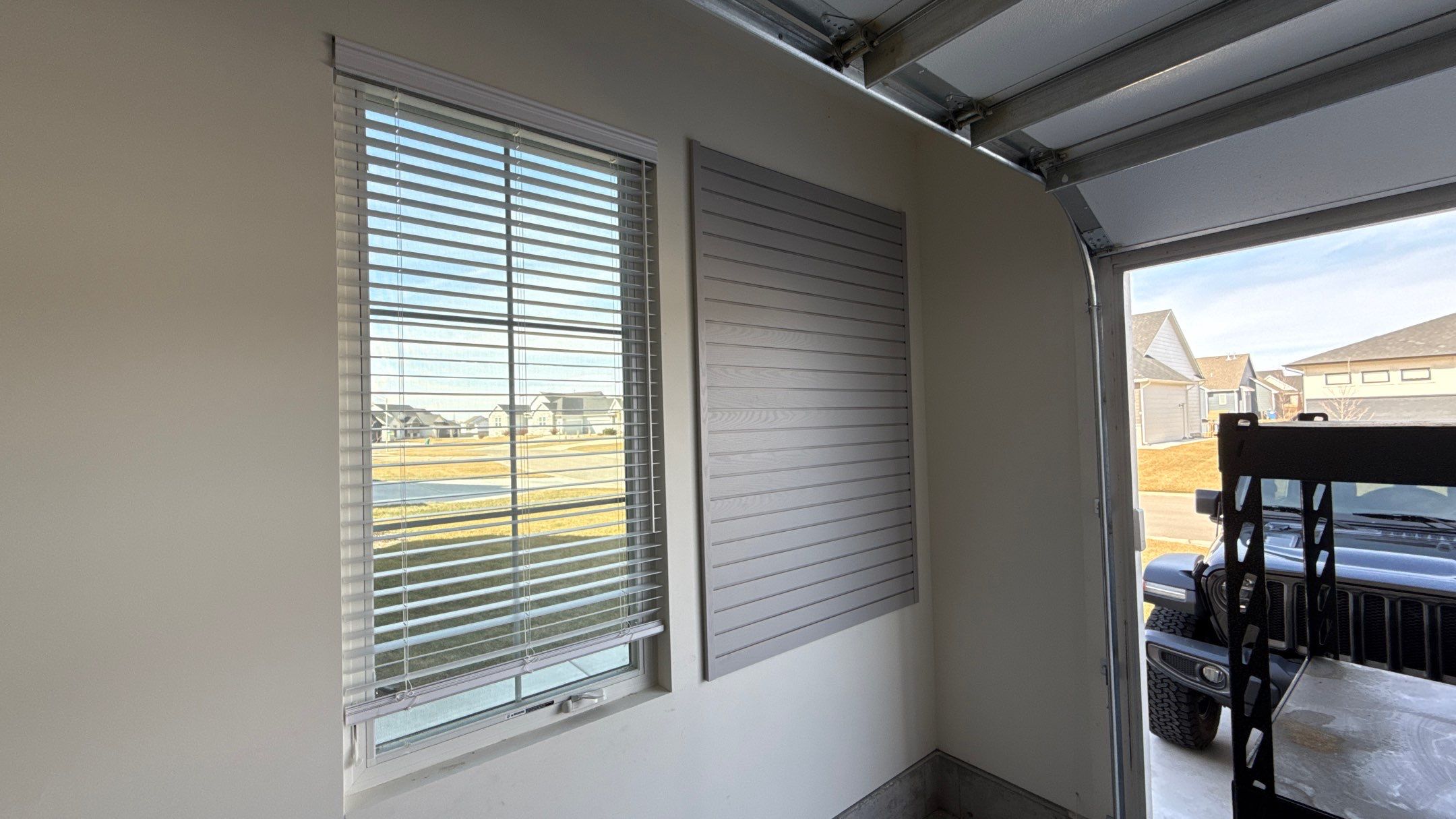 MKE Textured Grey Slatwall Creates A Perfect Storage Start  by Banner Garage