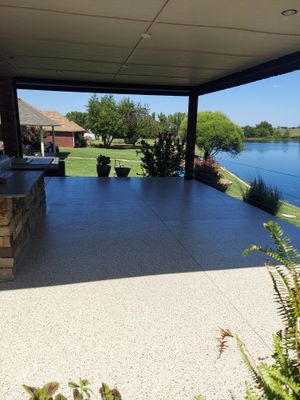 Porch Coating Installation with Driftwood