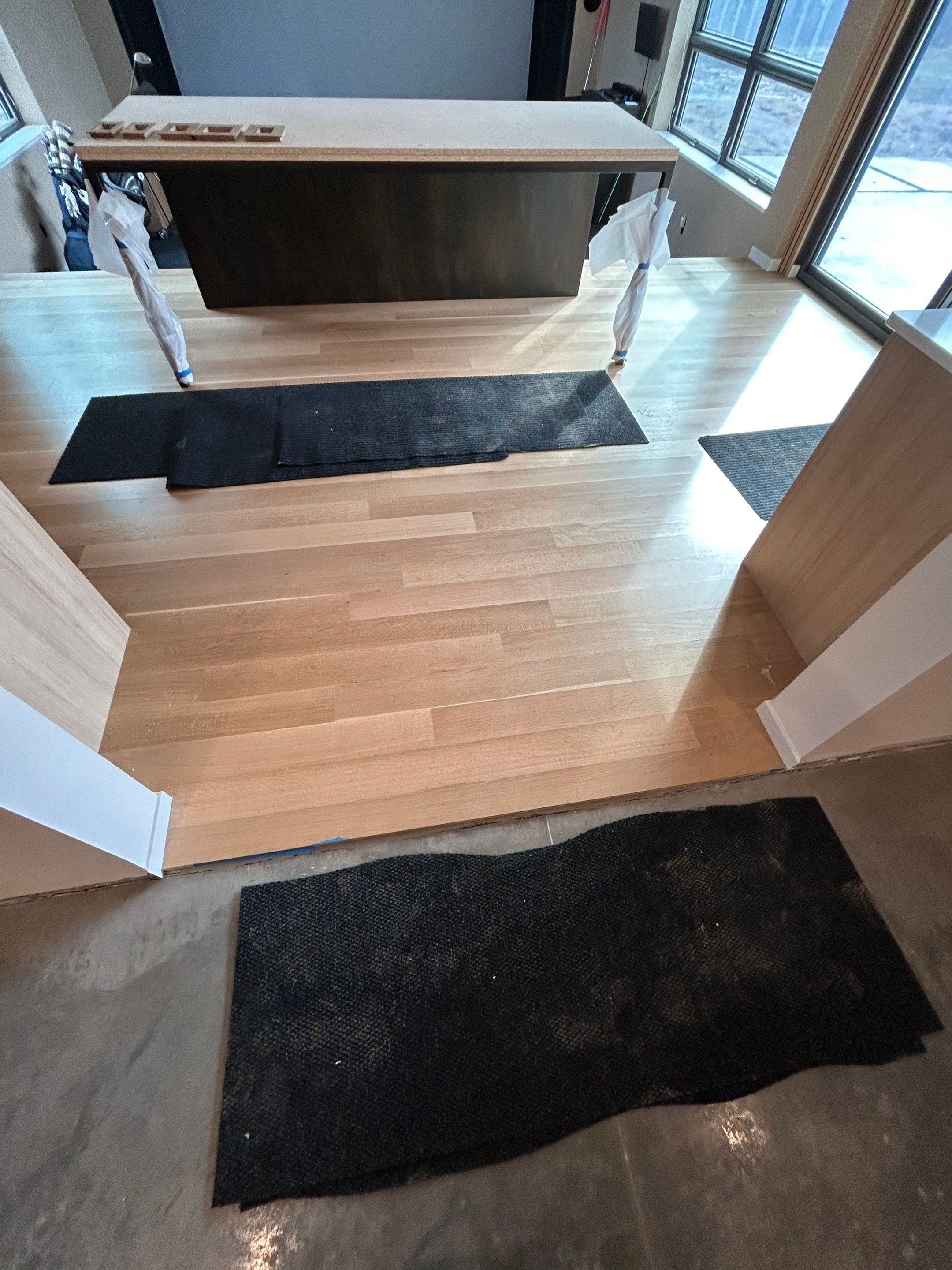 Basement Remodel using Engineered White Oak by RTBaldwin Hardwood Floors
