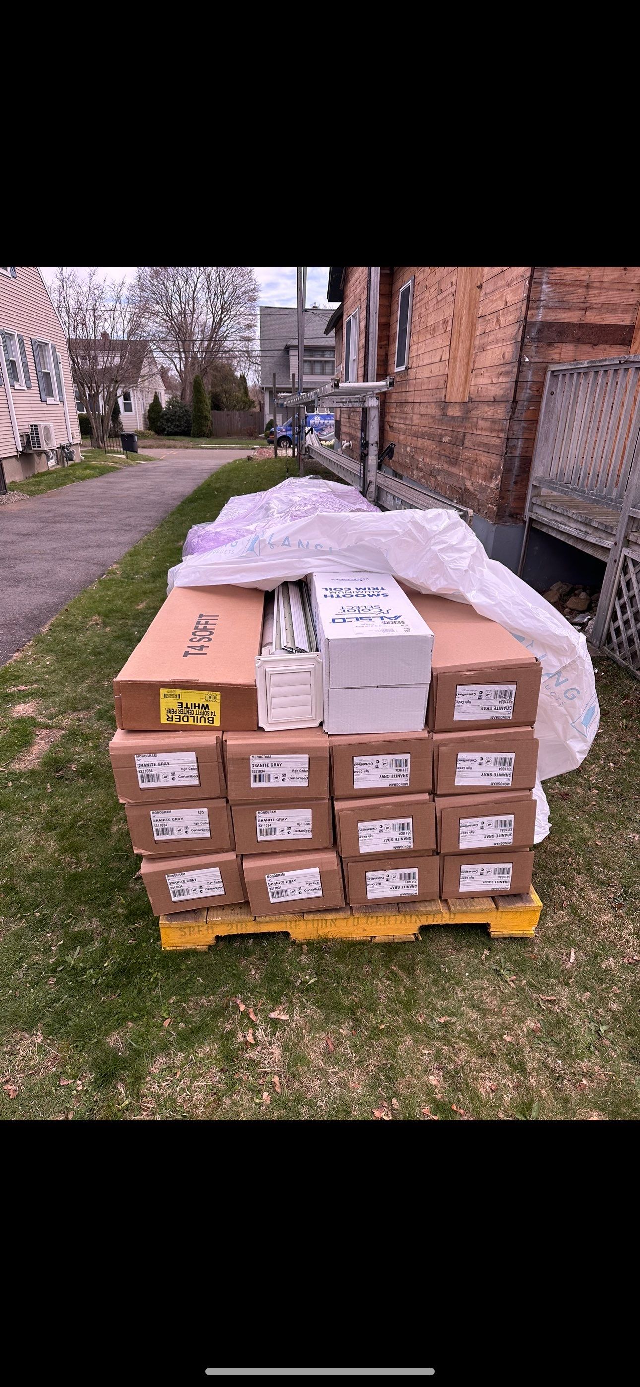 Siding Installation using Certainteed Cedar Impressions Straight Edge Perfection Shingles - D7 - Sterling Gray by A Plus Exterior