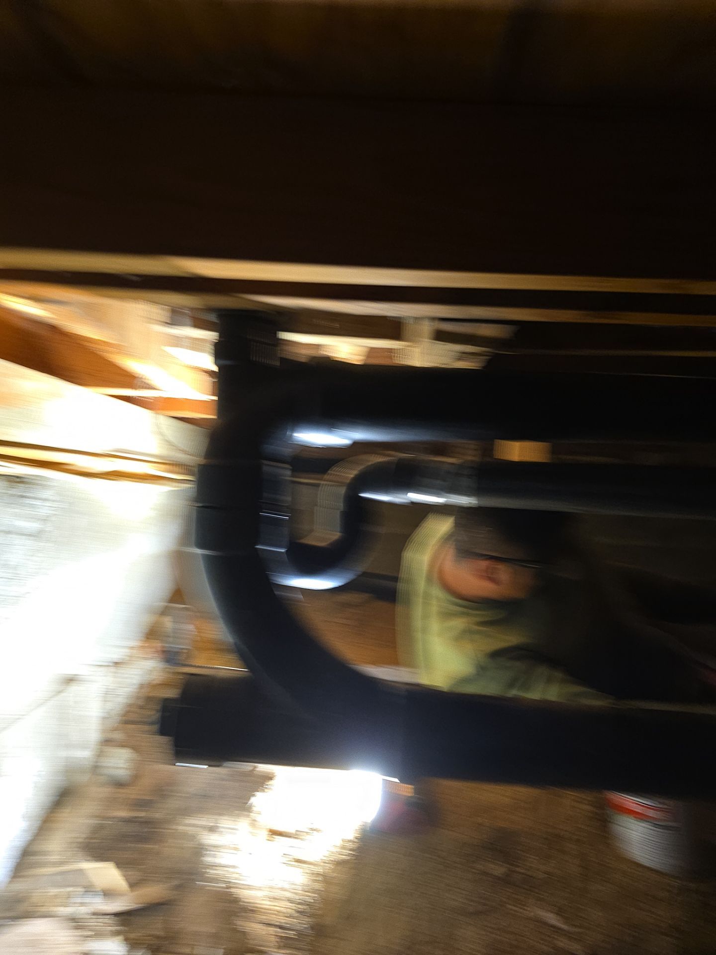 Installation of New Tall Black Piping (Wall to Ceiling) & Underground Piping by Us Plumbing