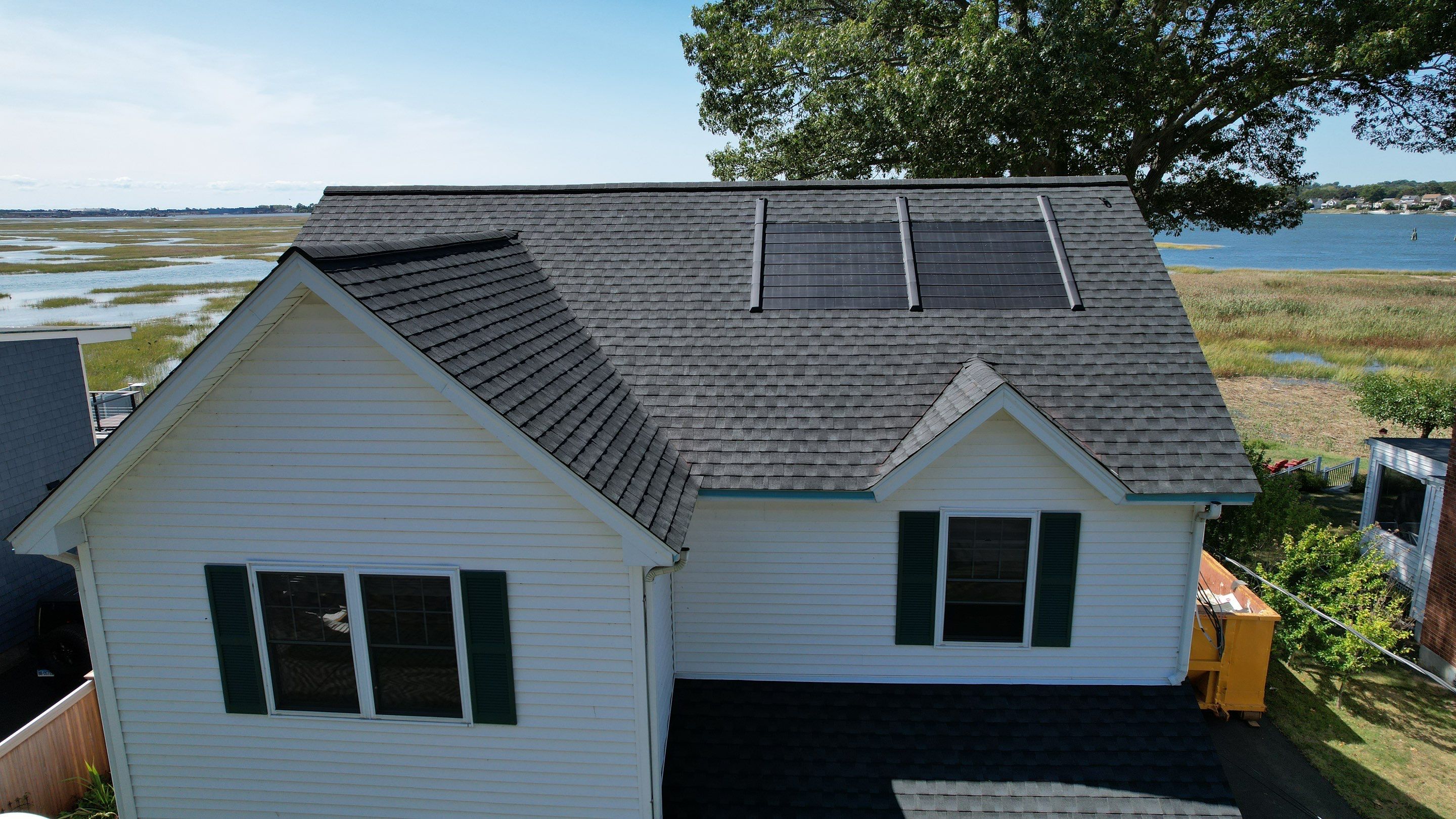 Where integrity meets innovation: Our very first installation of GAF energy timberline solar shingles by DiGiorgi Roofing and Siding Inc