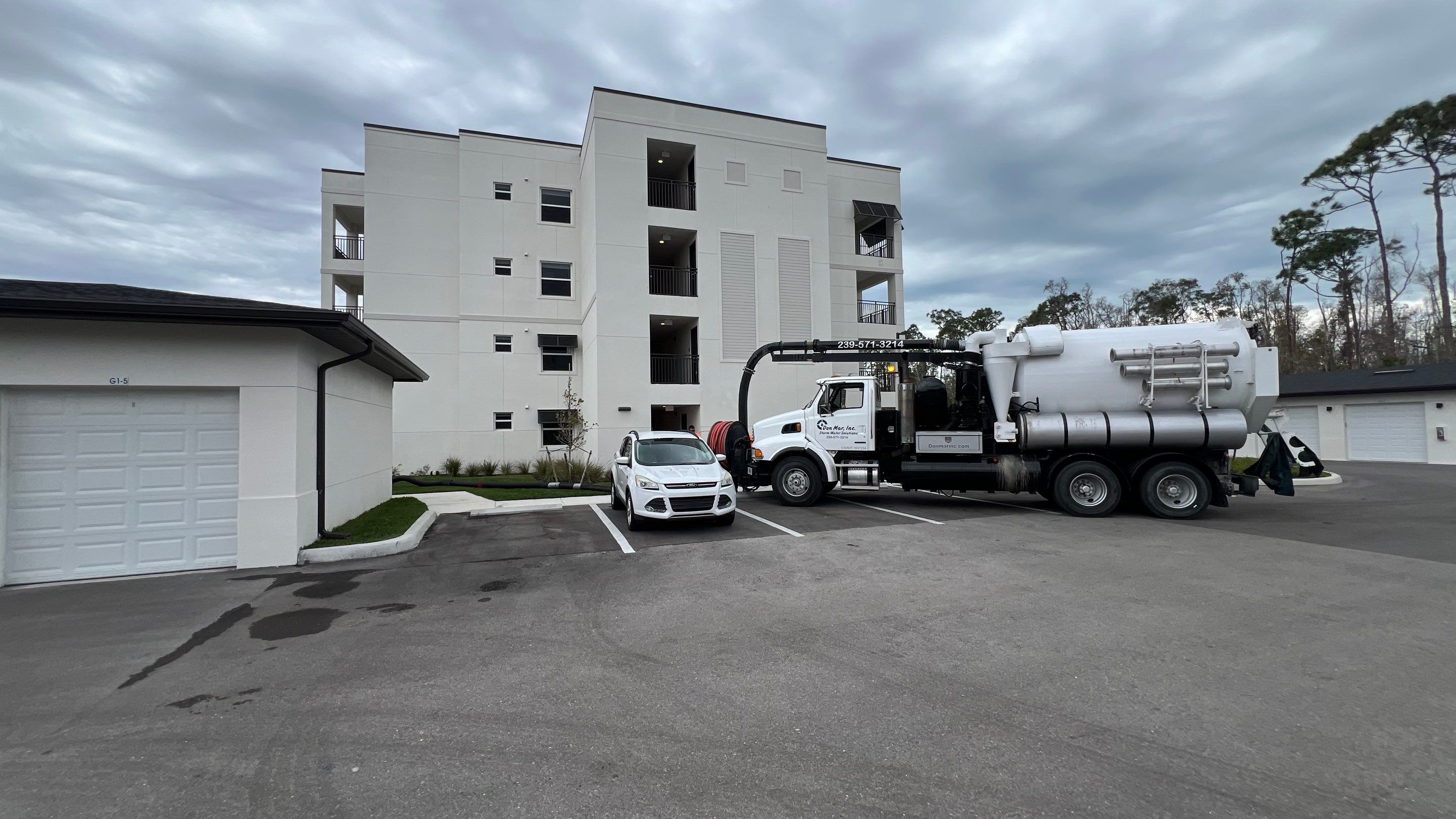 New Construction Apartment Complex Catch Basin Cleaning by Don Mar, Inc. Storm Water Solutions