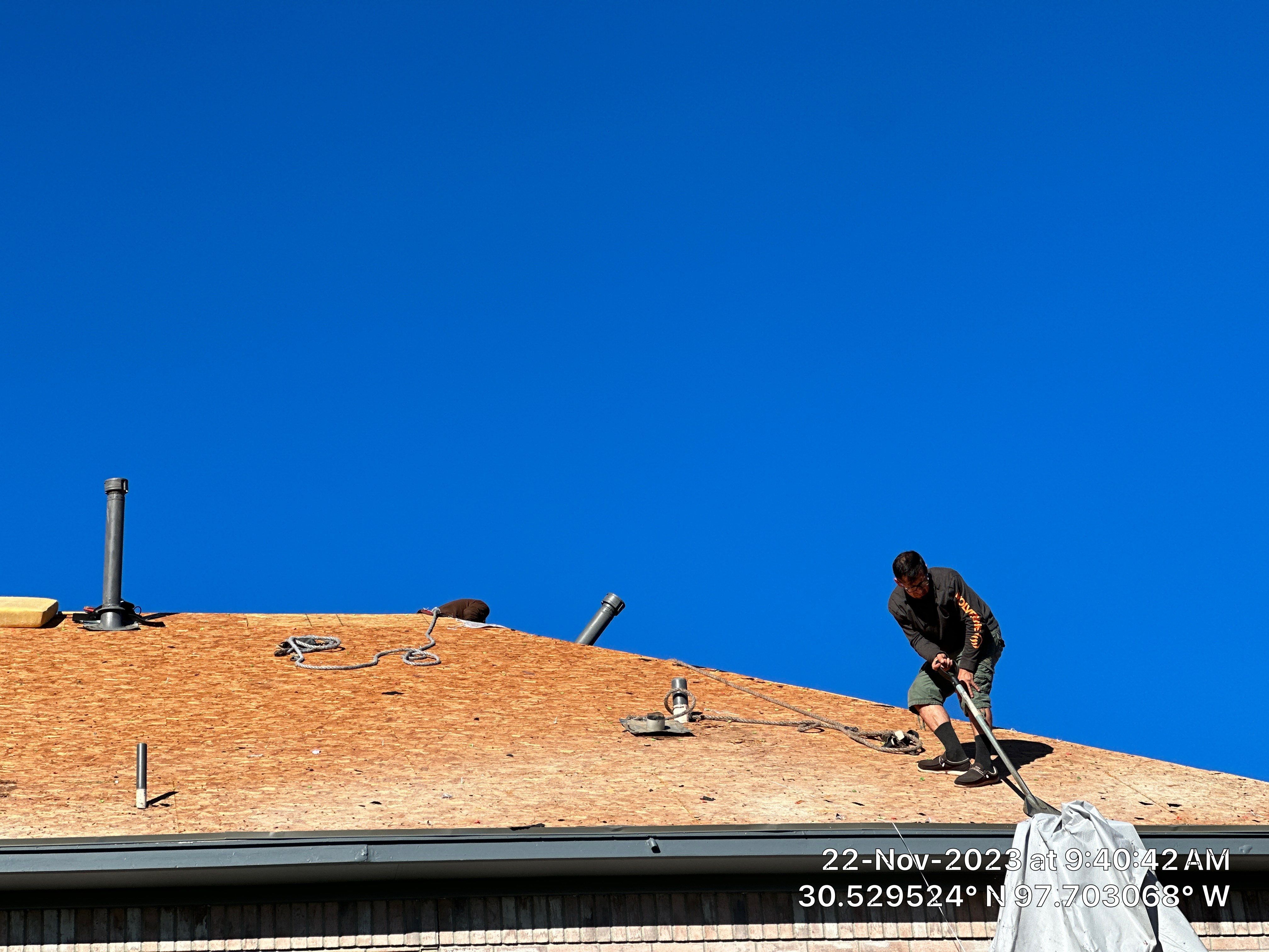 Architectural Shingle Roof Replacement and Decking Repair in Round Rock by Caliber Restoration LLC