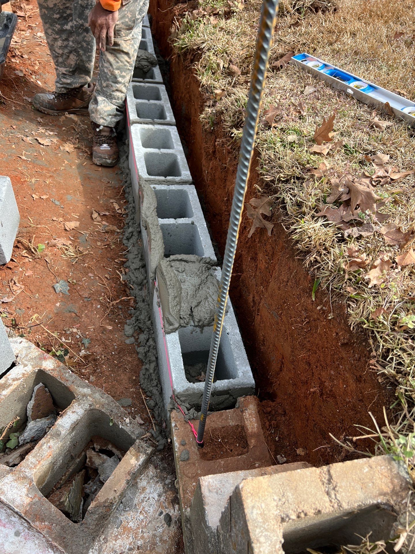 Retaining wall repair by Atlanta Landscape LLC