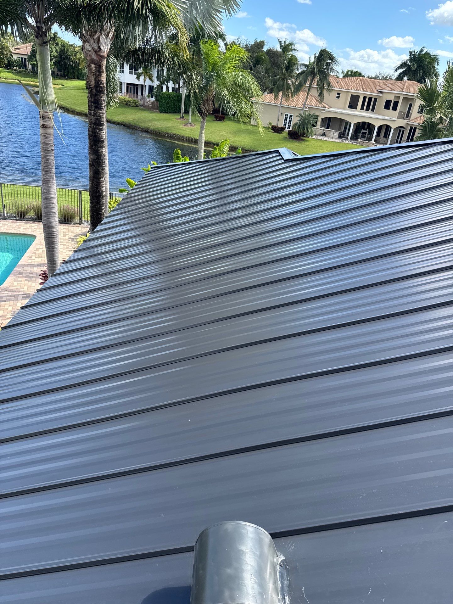 Residential Roofing Installation using 1" Nail strip metal roof by BLUES BROTHERS ROOFING