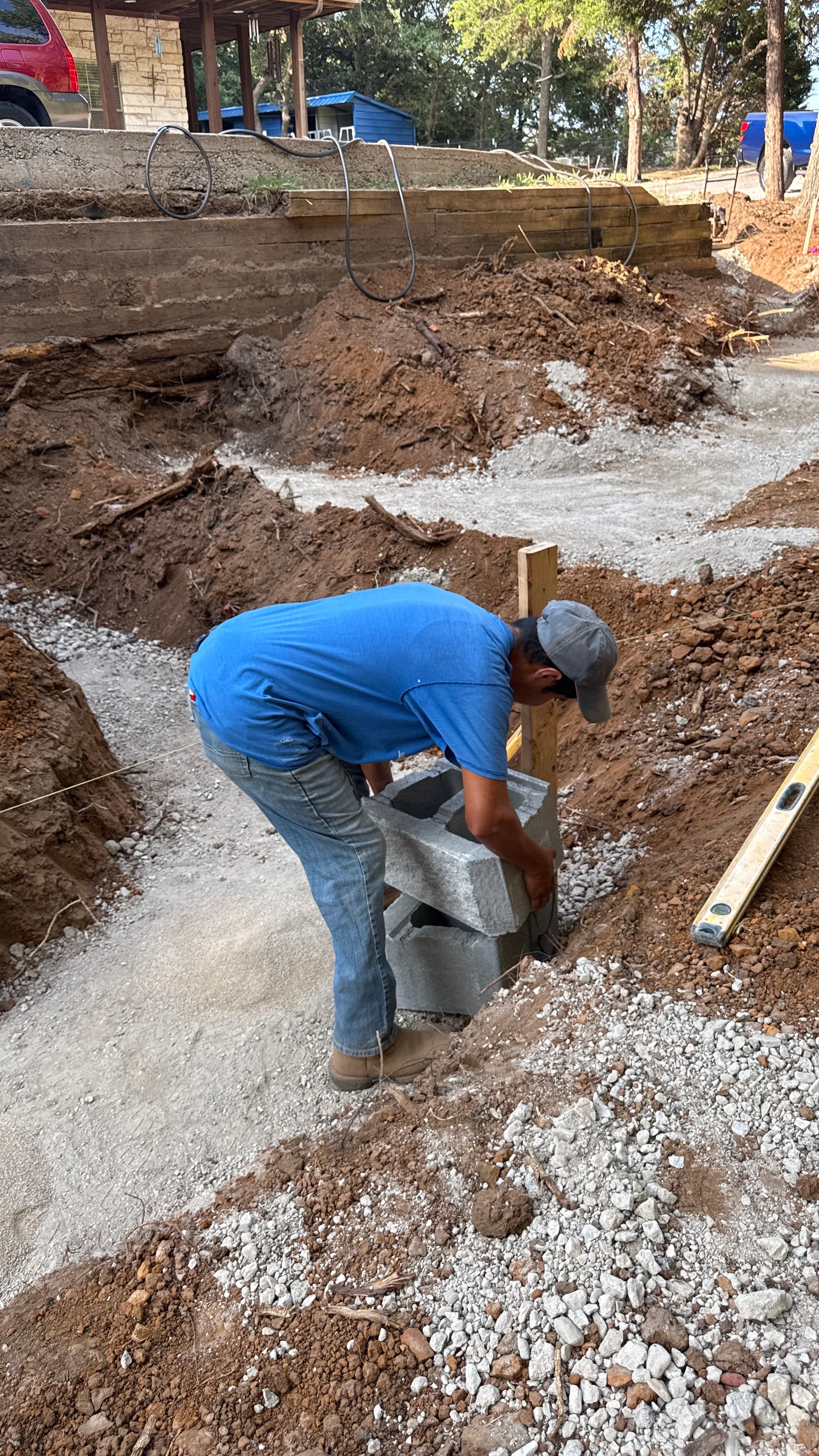 In Progress Retaining Wall Project by Peterson’s