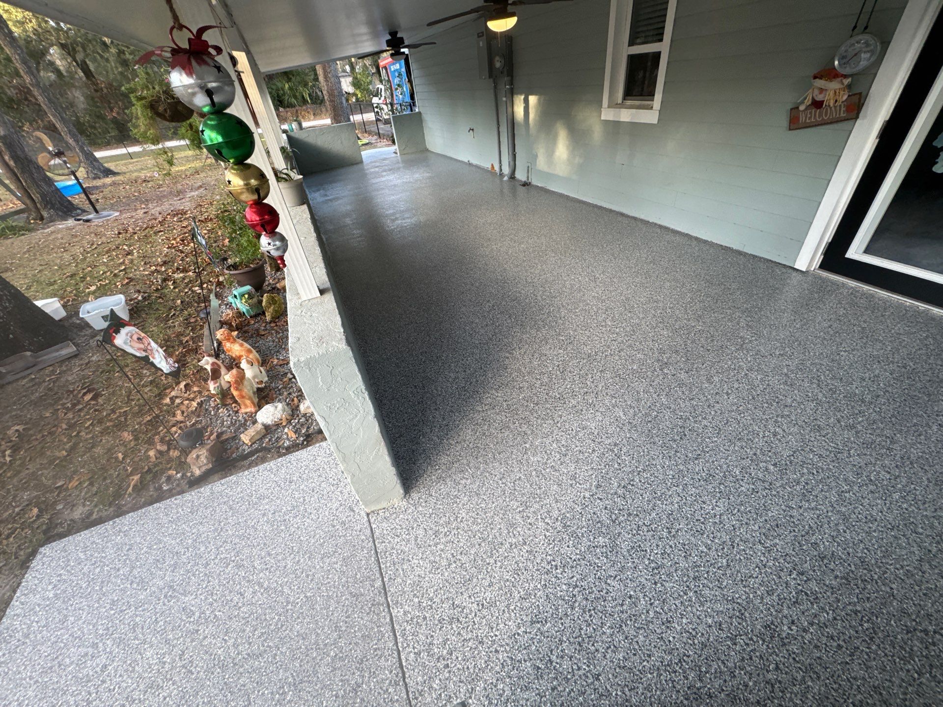 Carport in Chiefland, FL in Slate Stone by Cross Creek Concrete Coatings