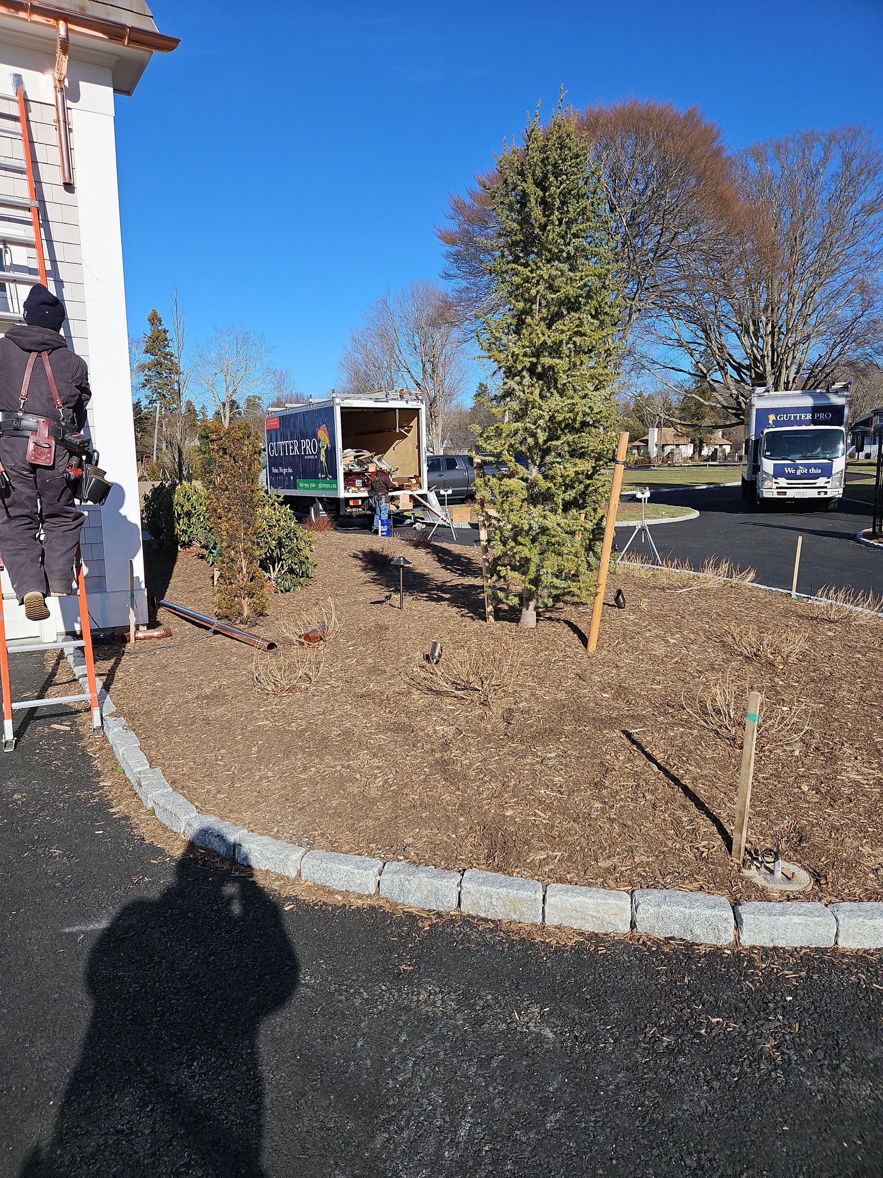 Gutter Installation using 6" Half Round Copper Gutter in Warwick, RI. by Gutter Pro Enterprises