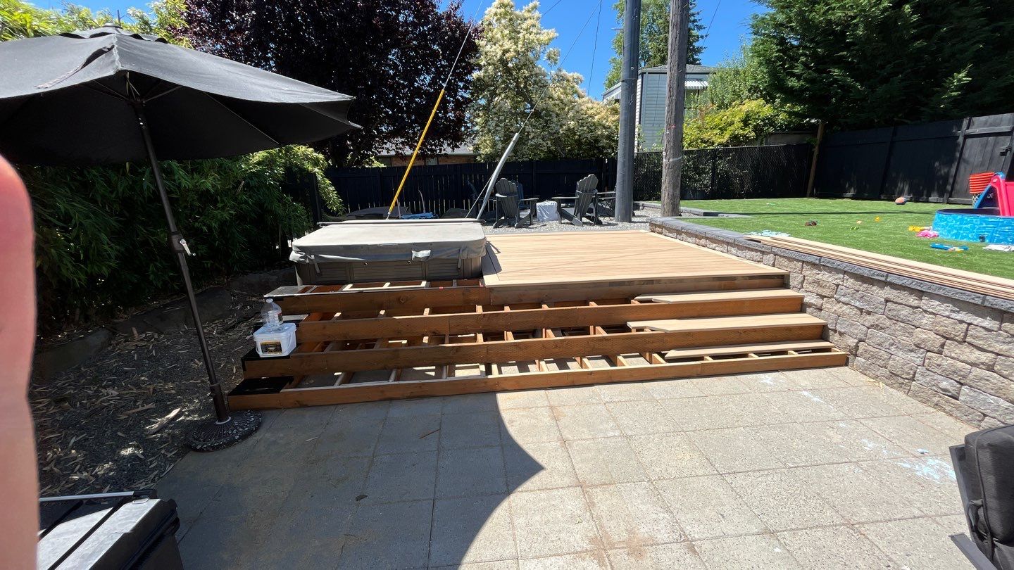 Deck Installation using Azek Vintage by Alki deck builders 