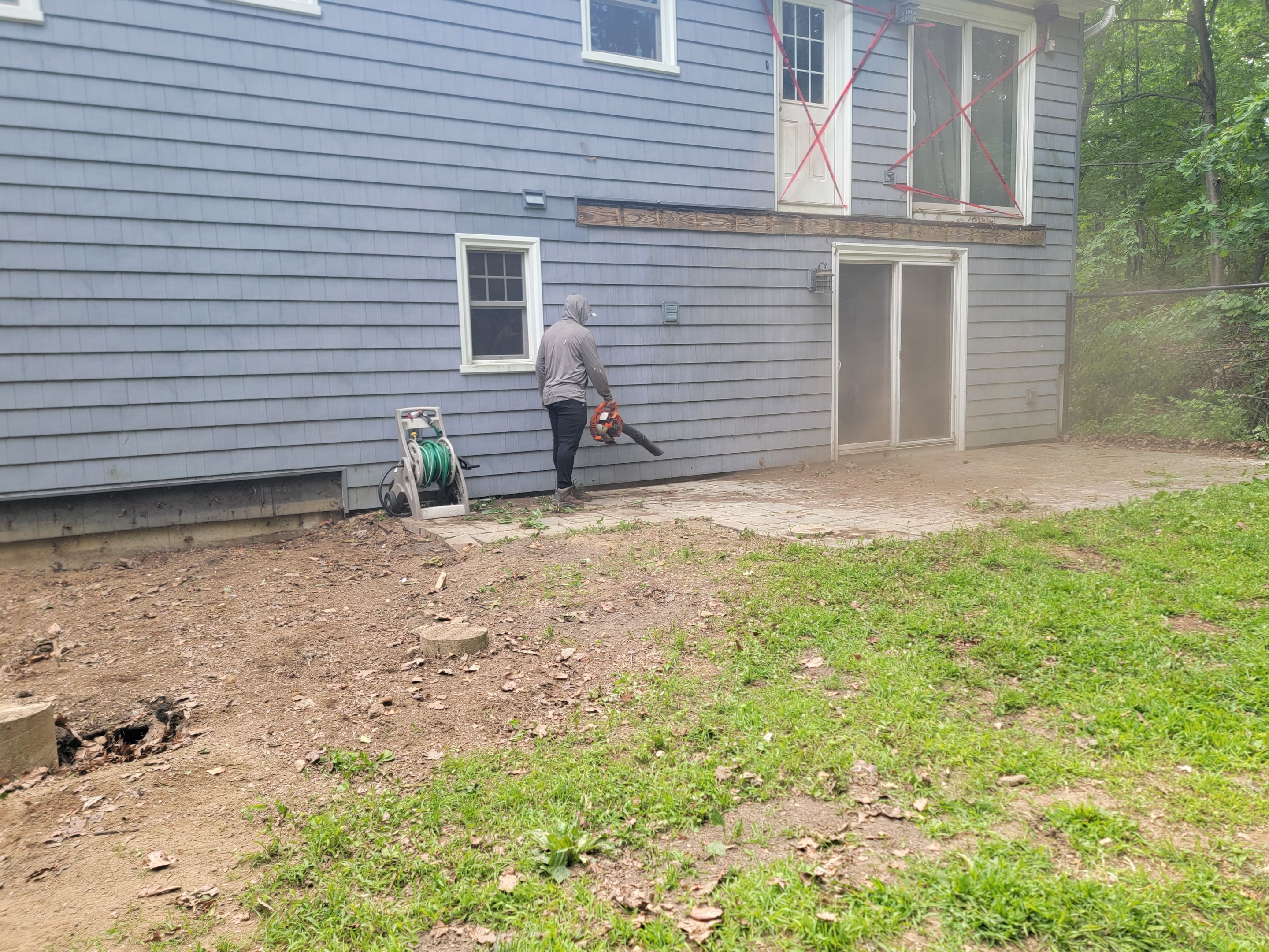 Deck replacement using trex tropical Havana Gold and transcend white railings by DiGiorgi Roofing and Siding Inc