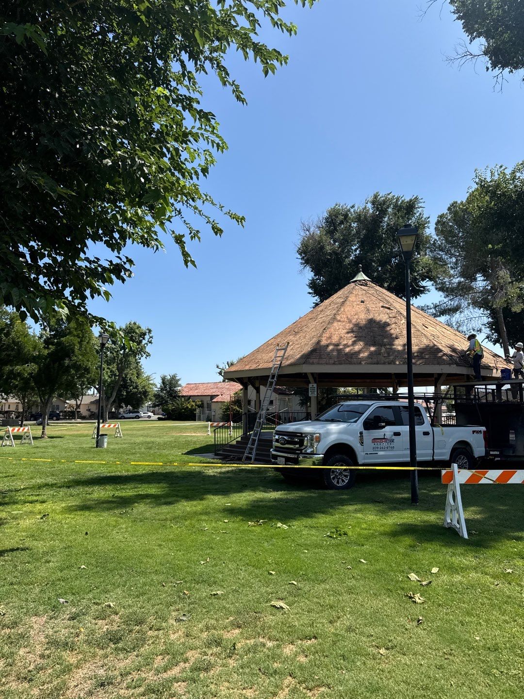City of Gustine Gazebo project by Straight Edge Roofing Inc