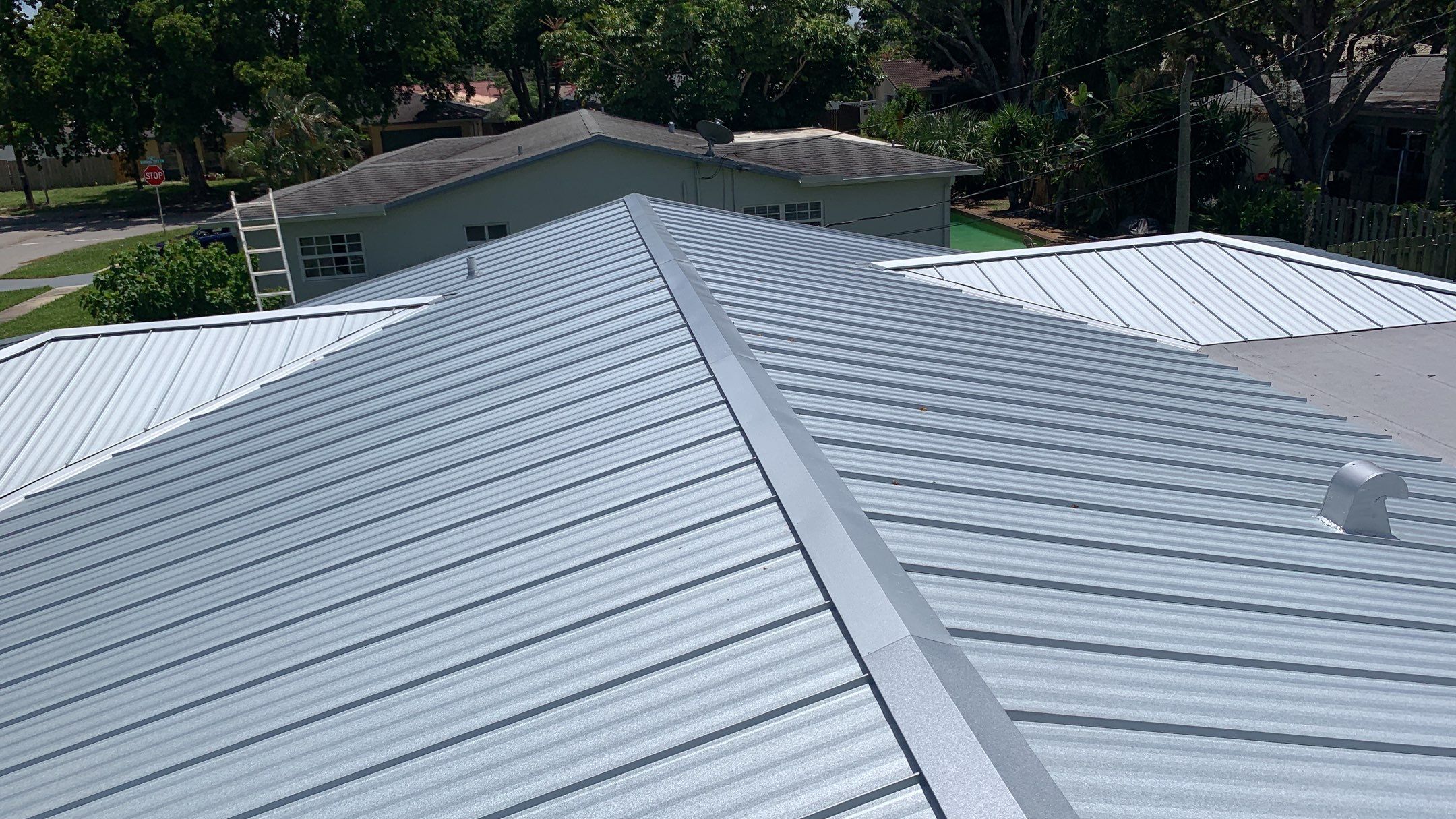 Residential Roofing Installation using 1" Nail strip metal roof by BLUES BROTHERS ROOFING