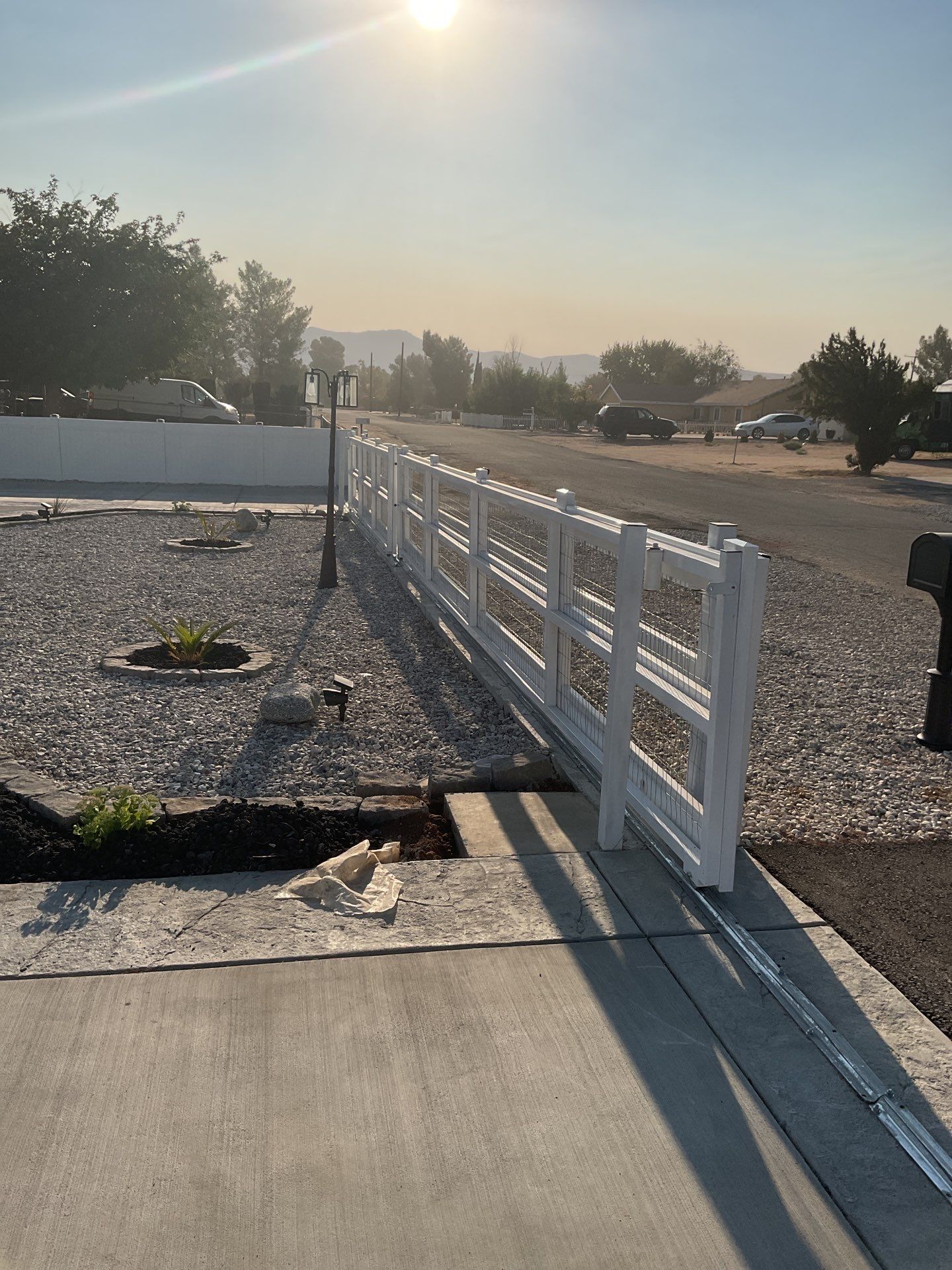 Fence Installation using Ranch Style Vinyl by Fence Guys Inc. 