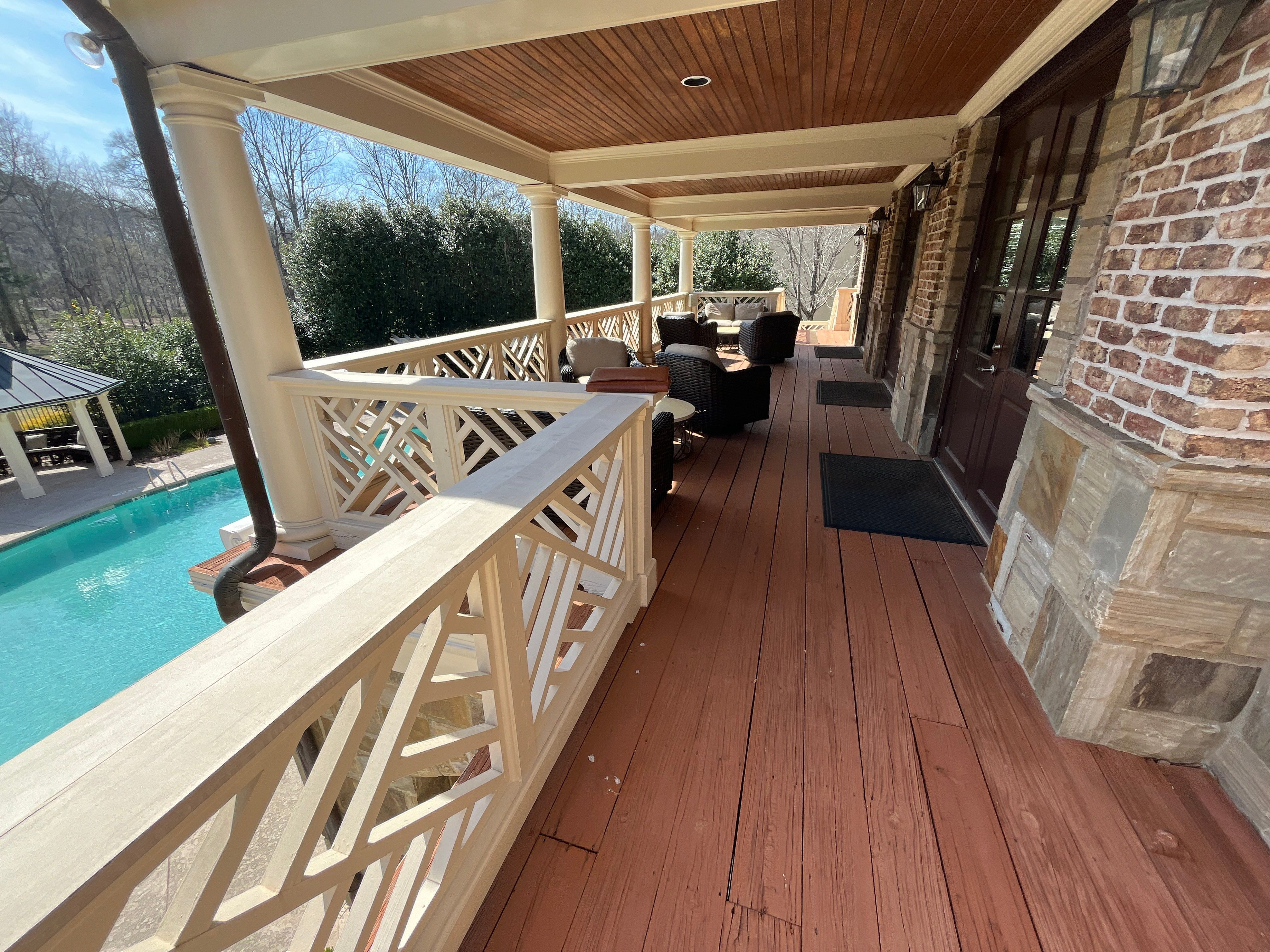 Alpharetta, GA Trex Deck Floor Resurface, Steel Railing Install, and Metal Roof Replacement by Nelson Exteriors 