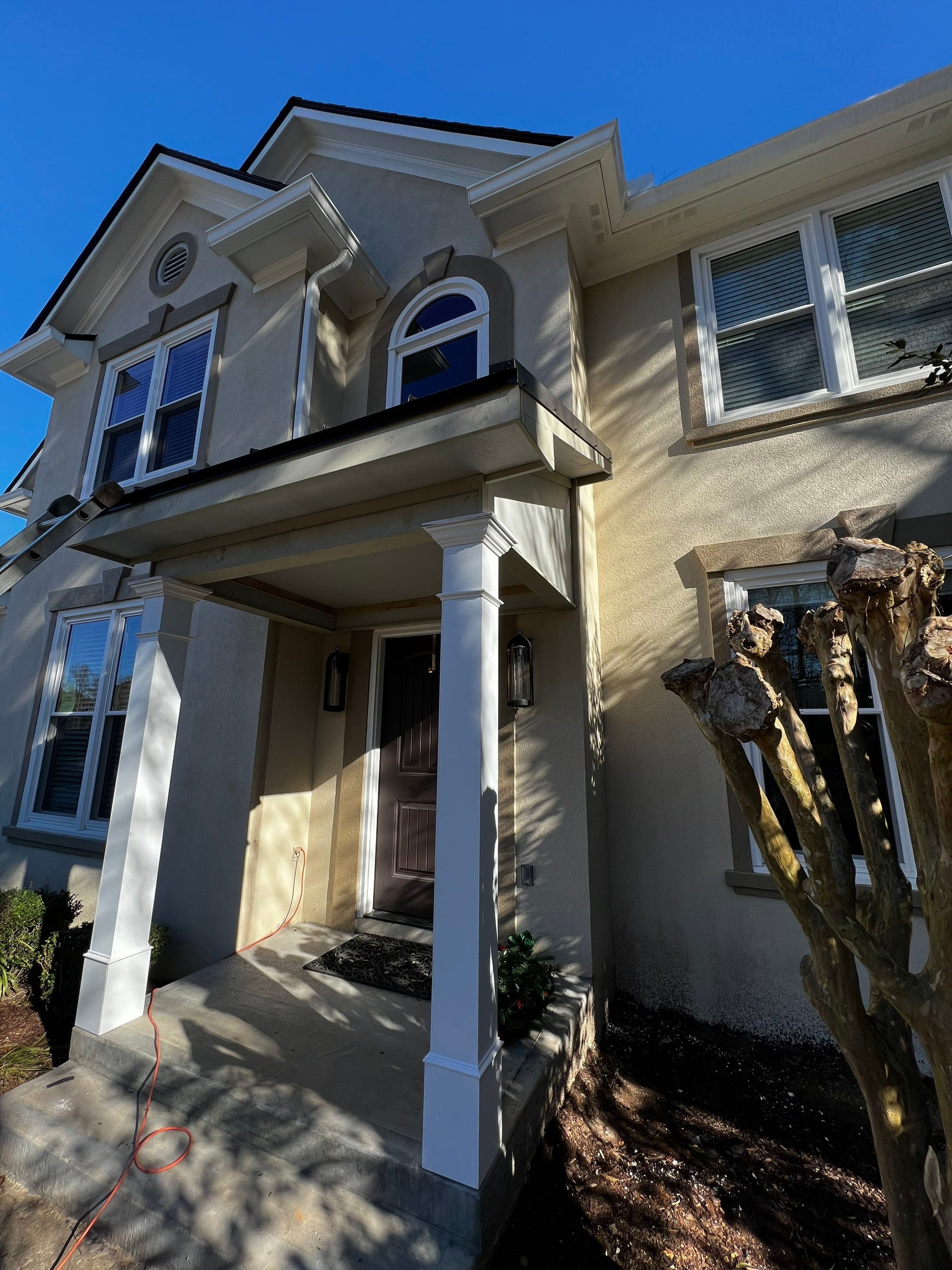 Custom Portico and Covered Porch Addition in Woodstock by Swift Home Renovations