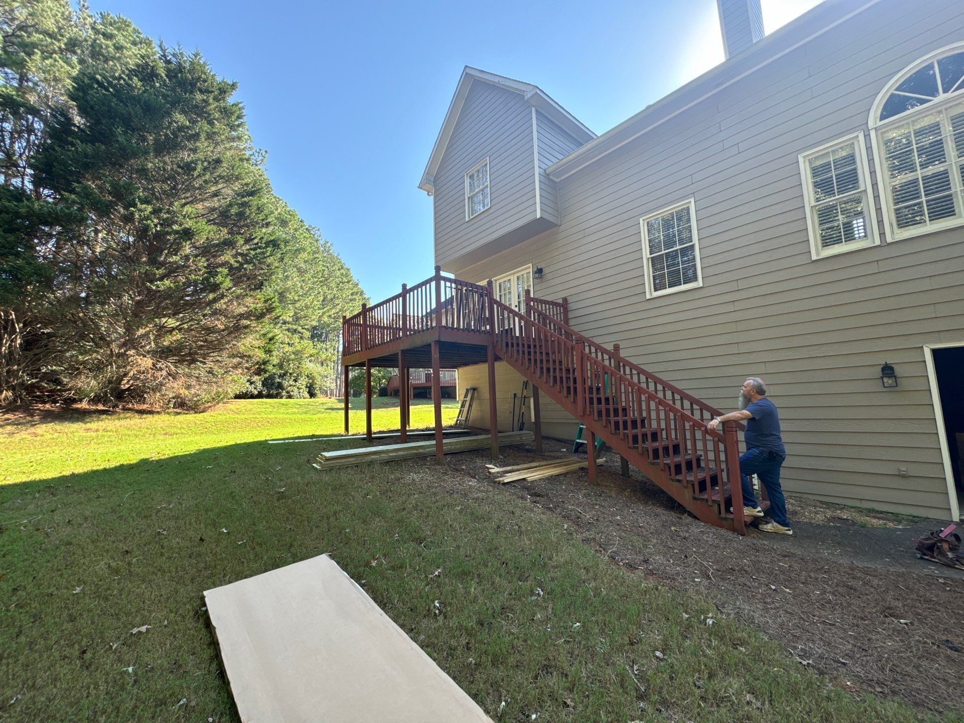 Elevated Multi-Level Composite Deck Replacement in Duluth, Georgia by Swift Home Renovations