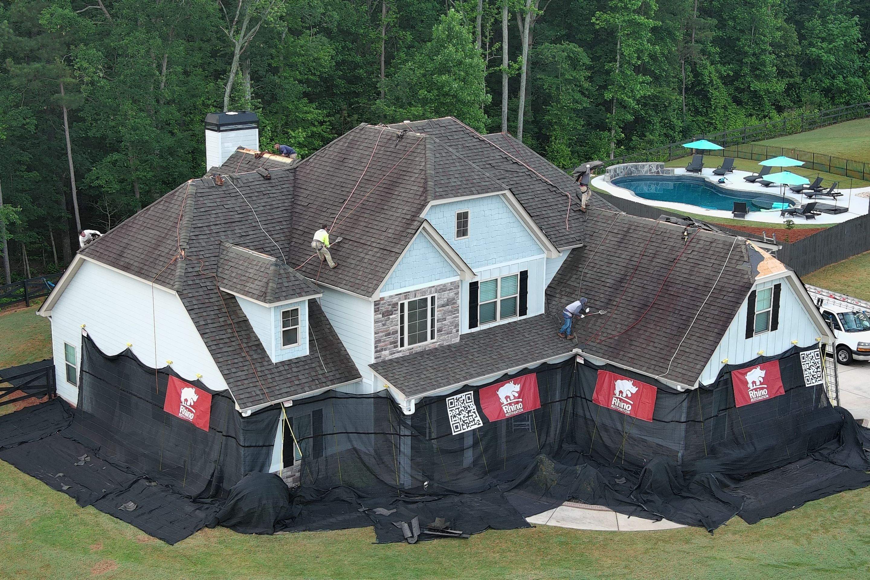 New roof installation and shingle colors by Rhino Restoration
