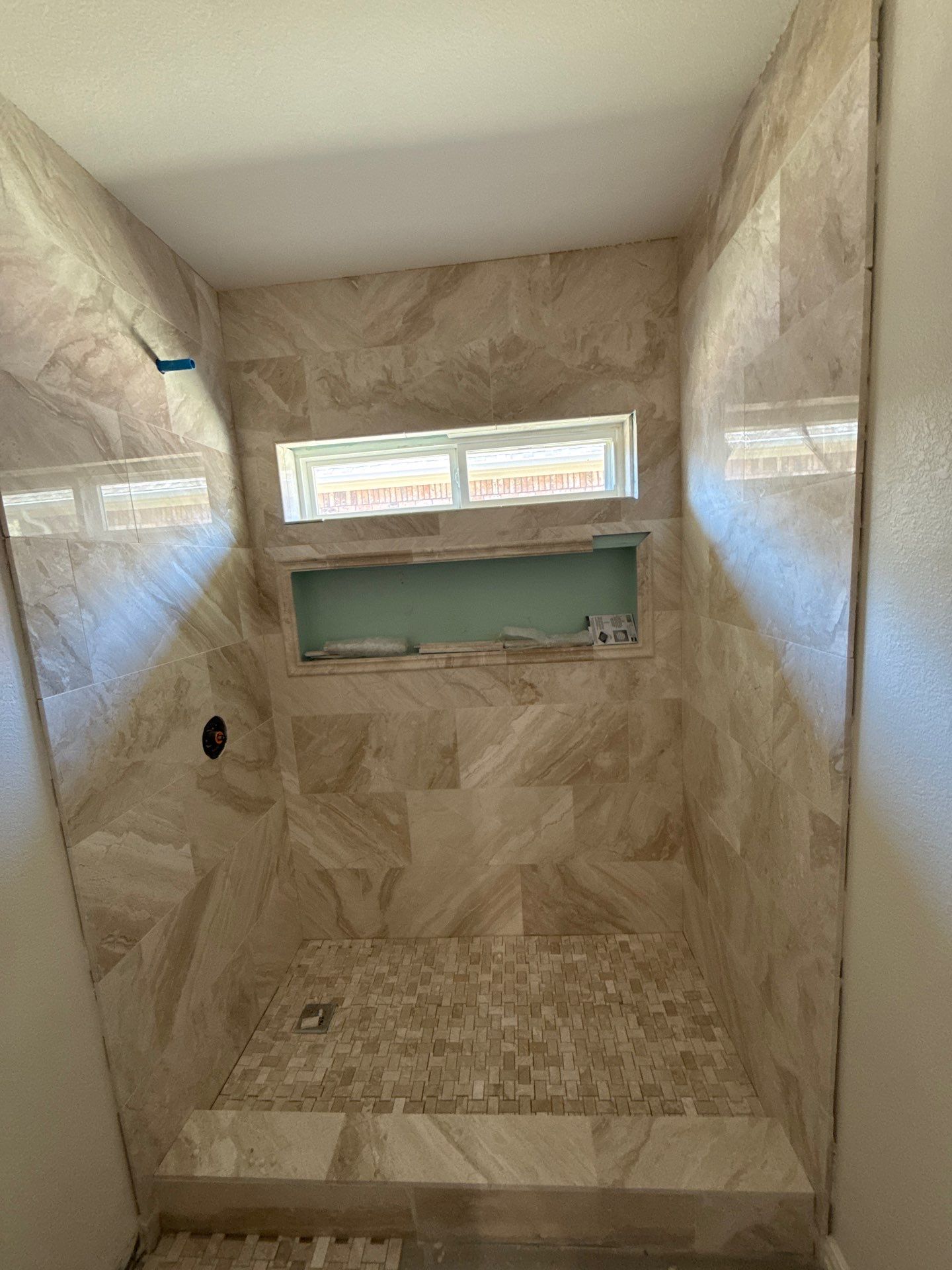 Frameless Shower and Mirror for Closet Applied to Pocket Door by Richardson Glass & Mirror