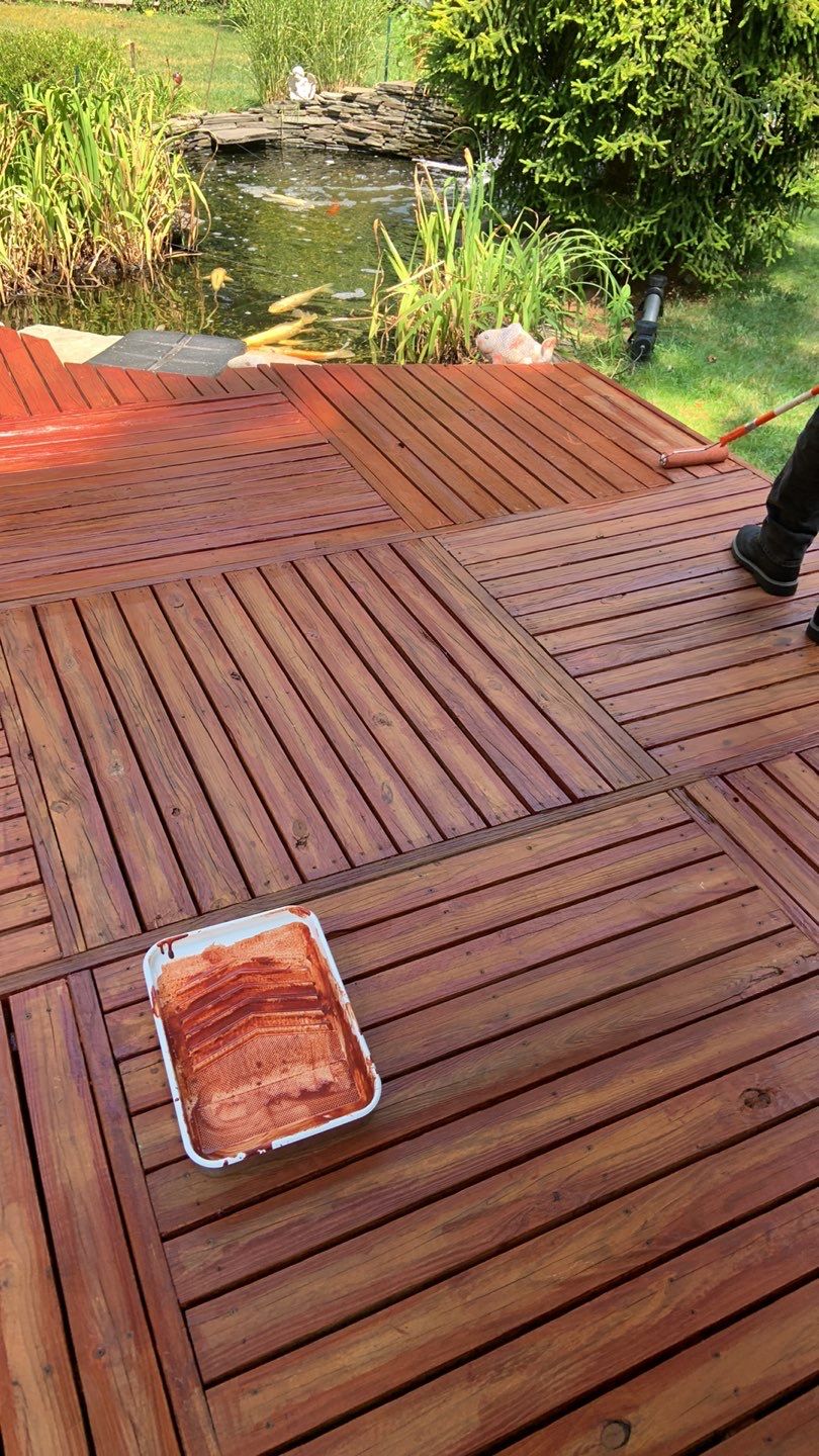 Deck Refinishing Using Powerwasher by A1 NERDY HOMES LLC