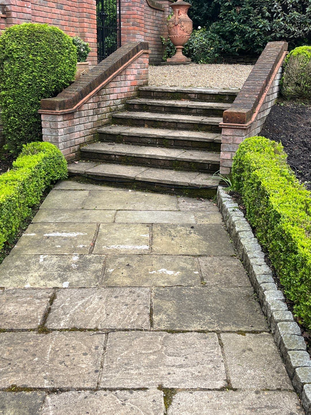 Driveway and stonework cleaning. using honda 21 ltr/min by Ges Exterior Cleaning ltd